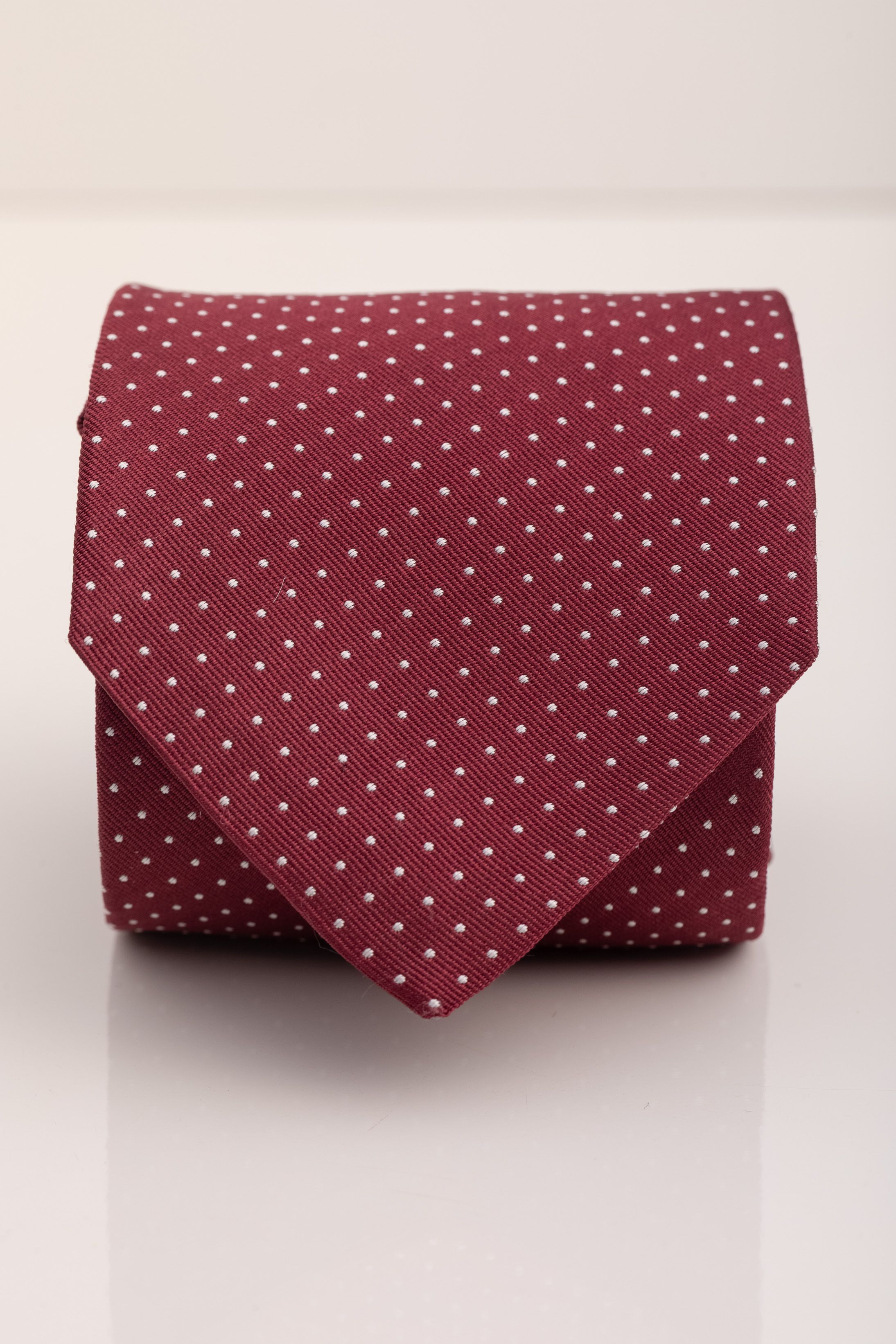 Gravata Seda Italiana Jacquard Vermelho com branco - Diodato Alfaiataria