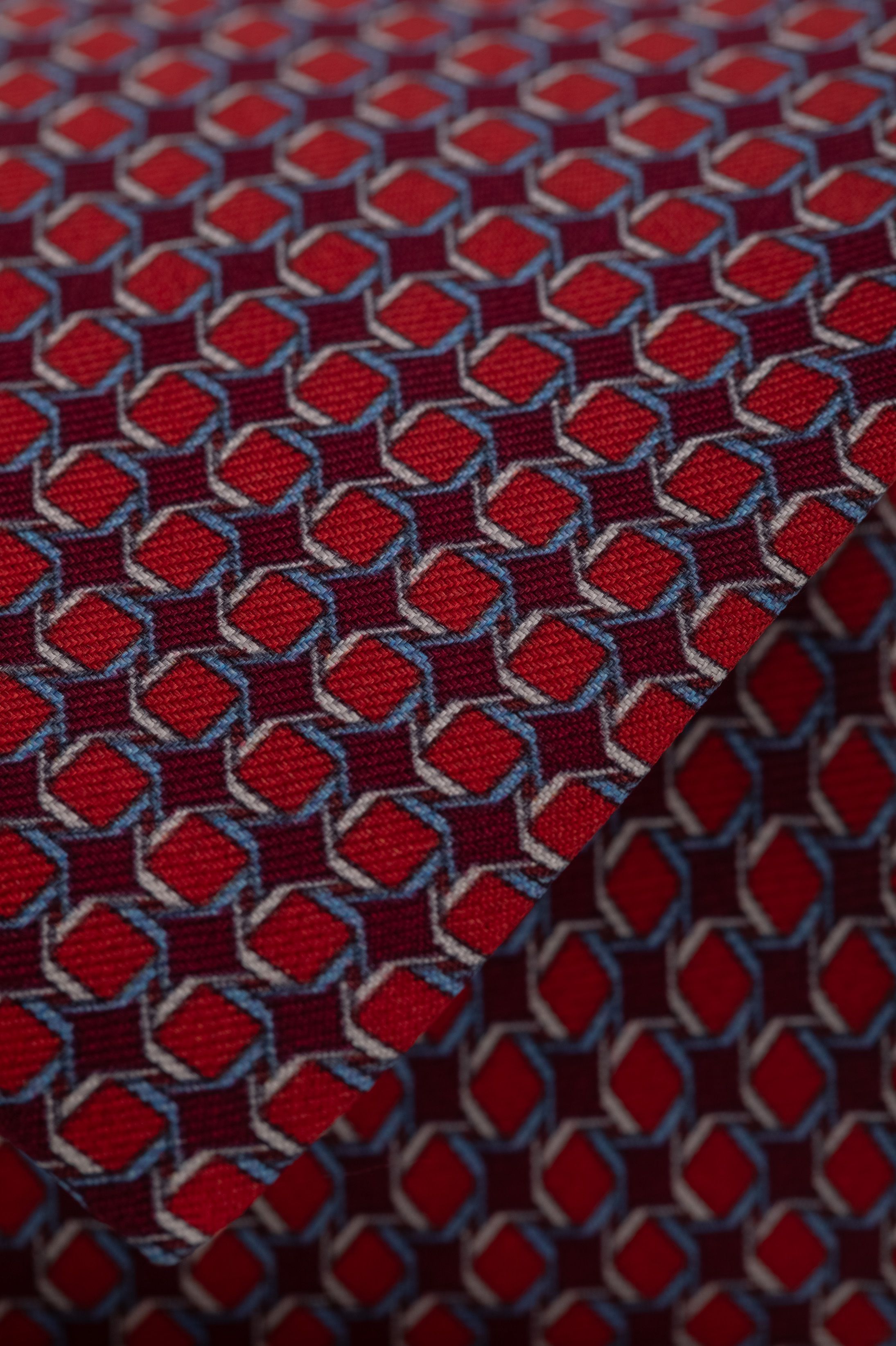 Gravata Seda Italiana Vinho com vermelho