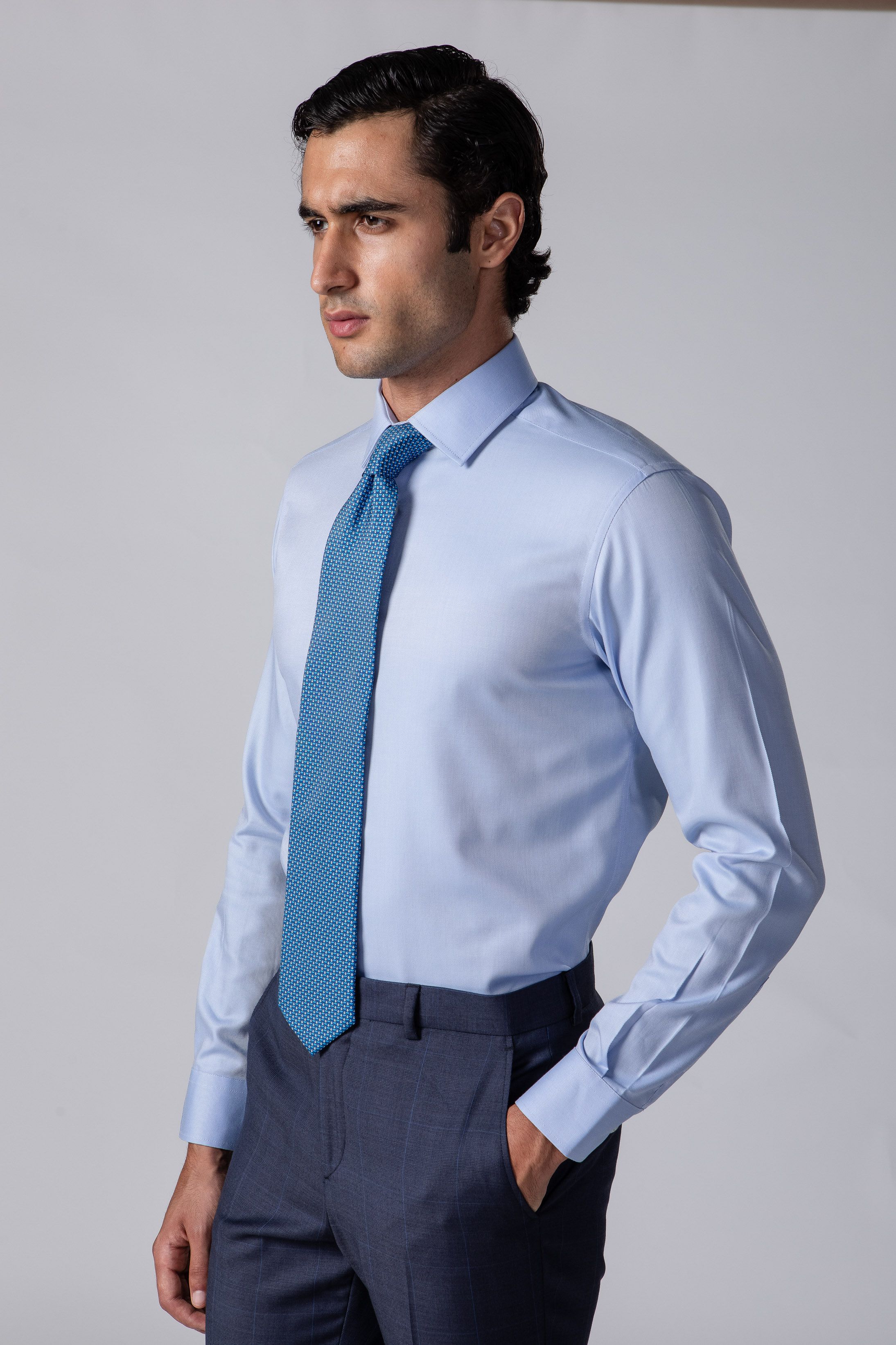 Camisa Social Regular Azul claro