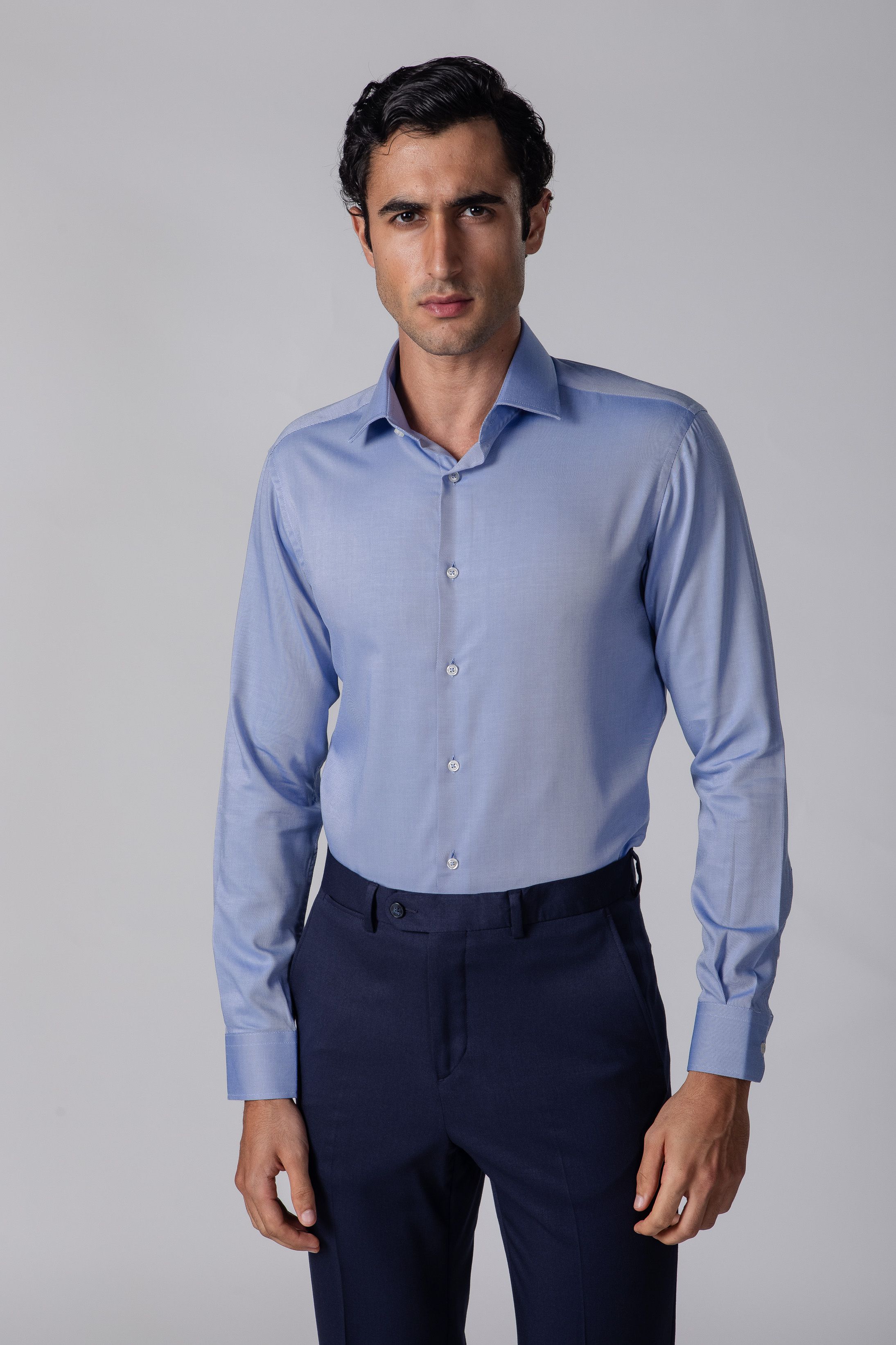 Camisa Social Regular Azul