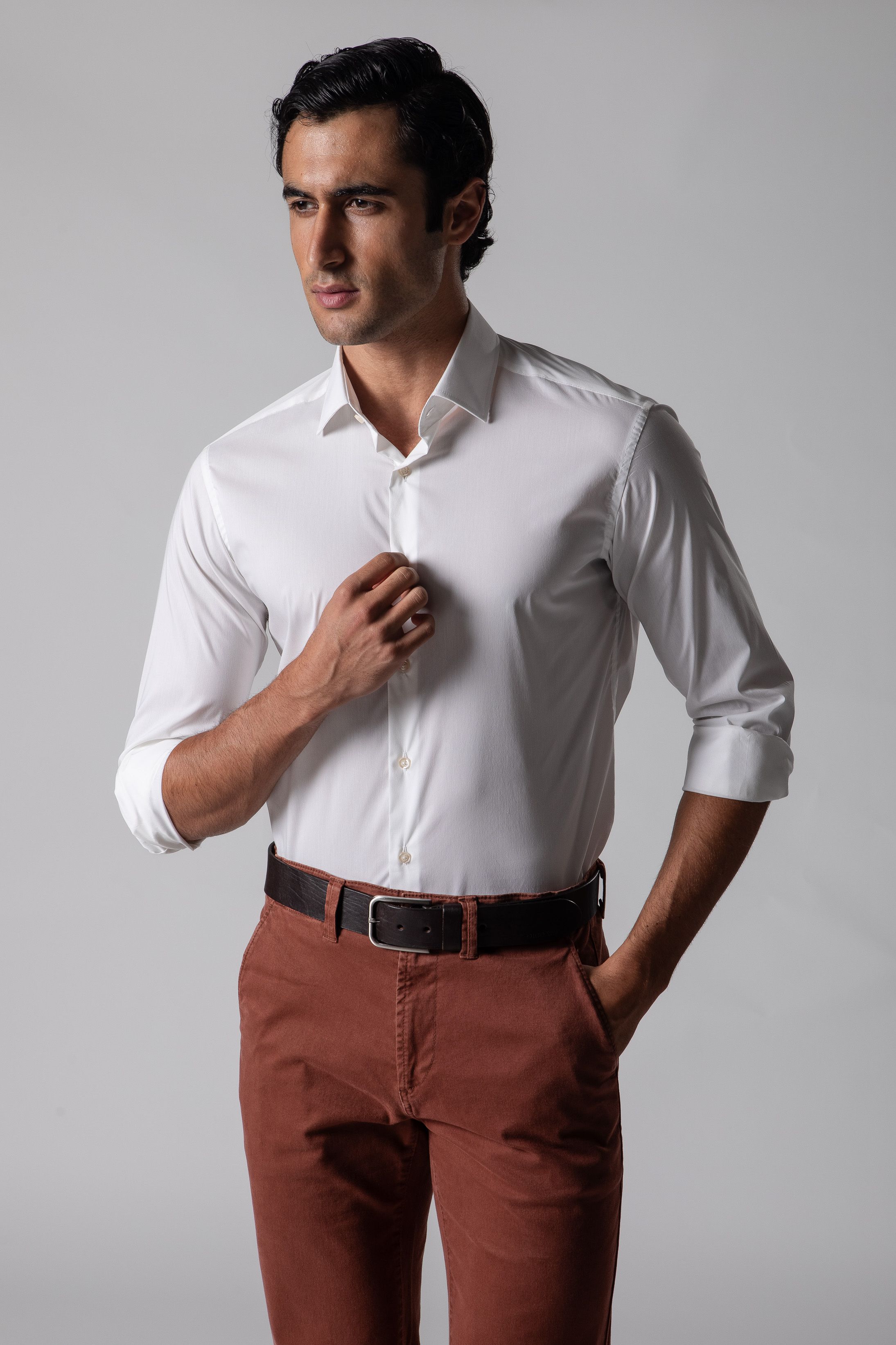 Camisa Manga Longa Slim fit Branca