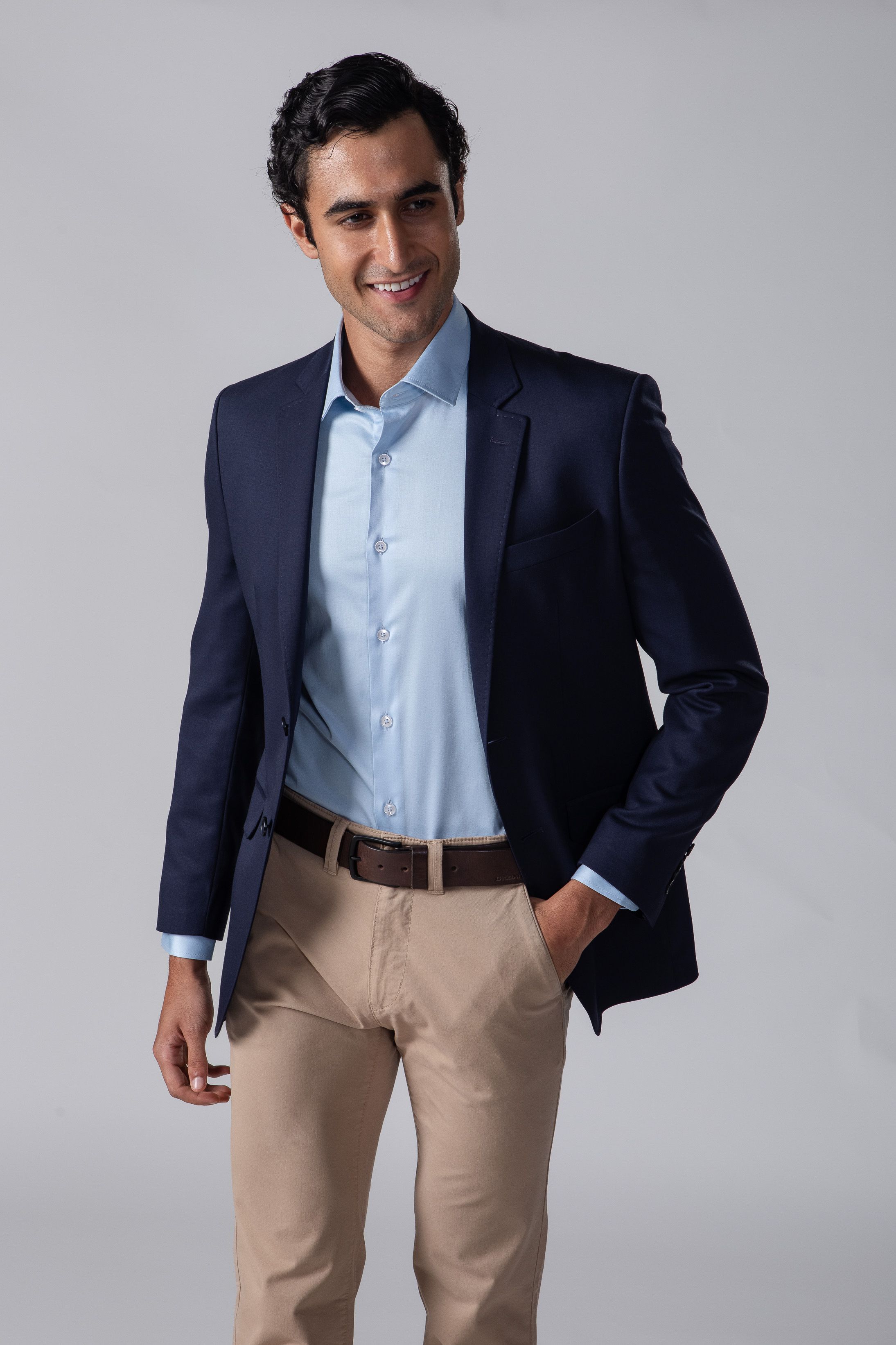 Camisa Manga Longa Slim fit Azul - Diodato Alfaiataria