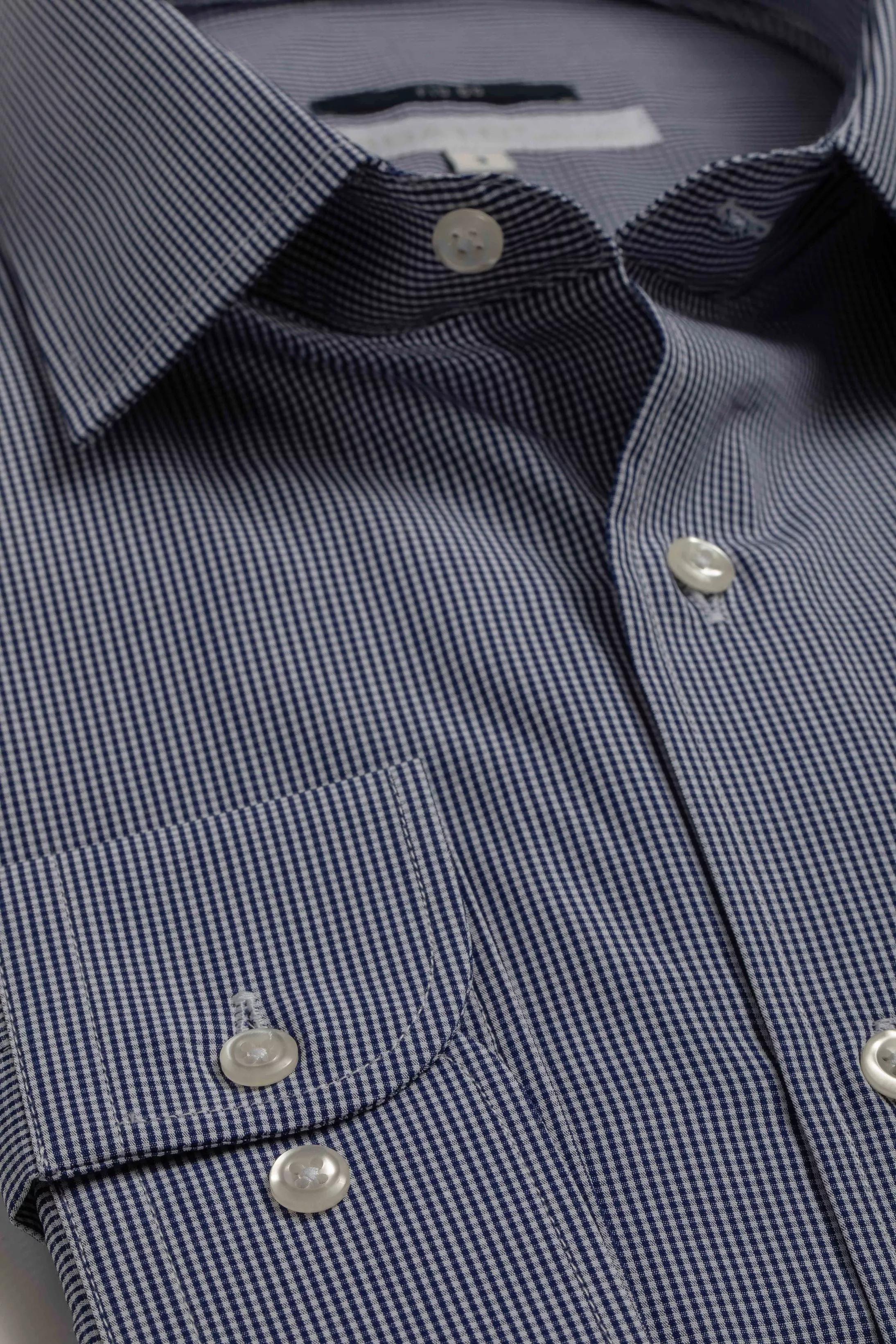 Camisa Manga Longa Slim fit Quadriculada Marinho - Diodato Alfaiataria