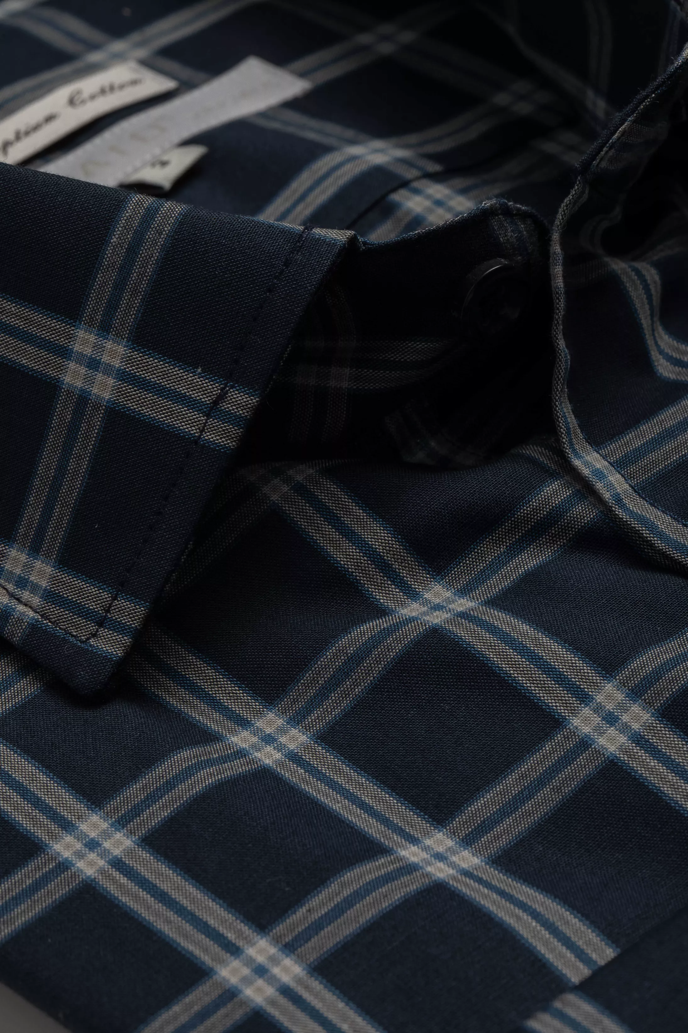 Camisa Manga Longa Slim fit Xadrez Marinho - Diodato Alfaiataria