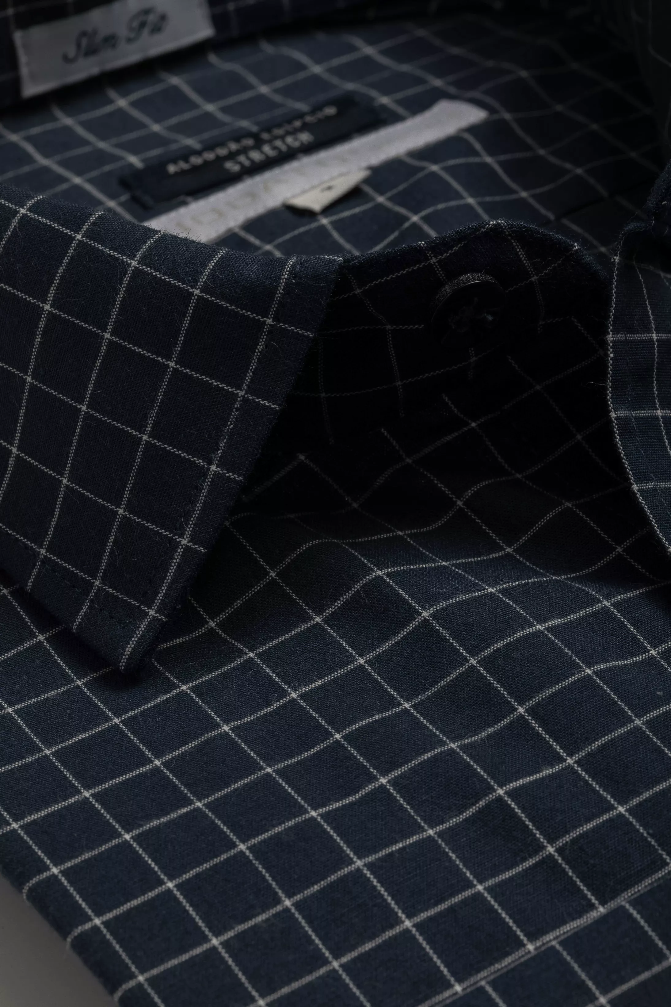 Camisa Manga Longa Slim fit Quadriculada Marinho - Diodato Alfaiataria