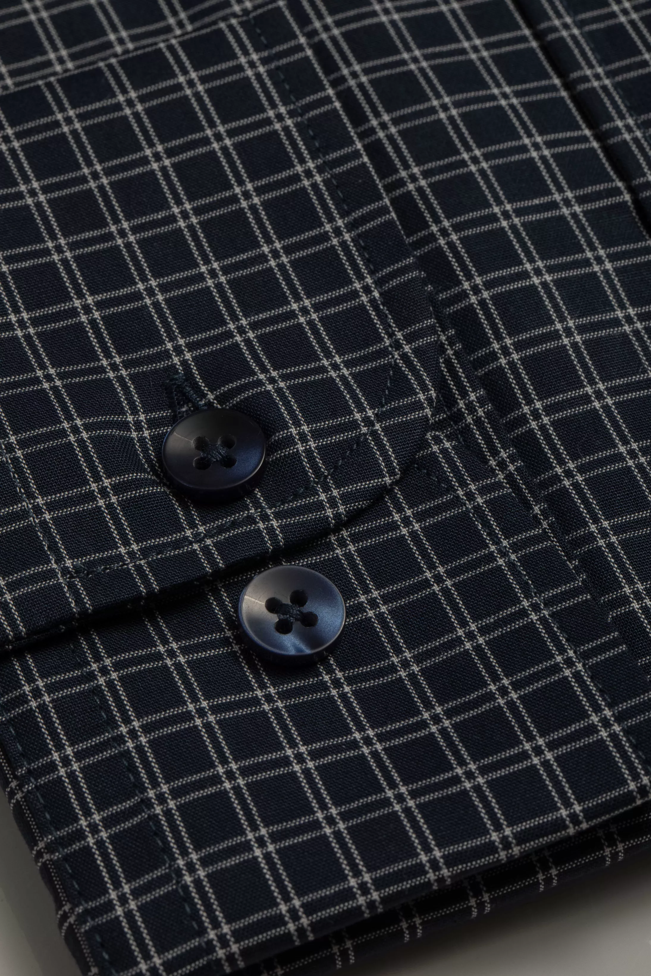 Camisa Manga Longa Slim fit Quadriculado Marinho