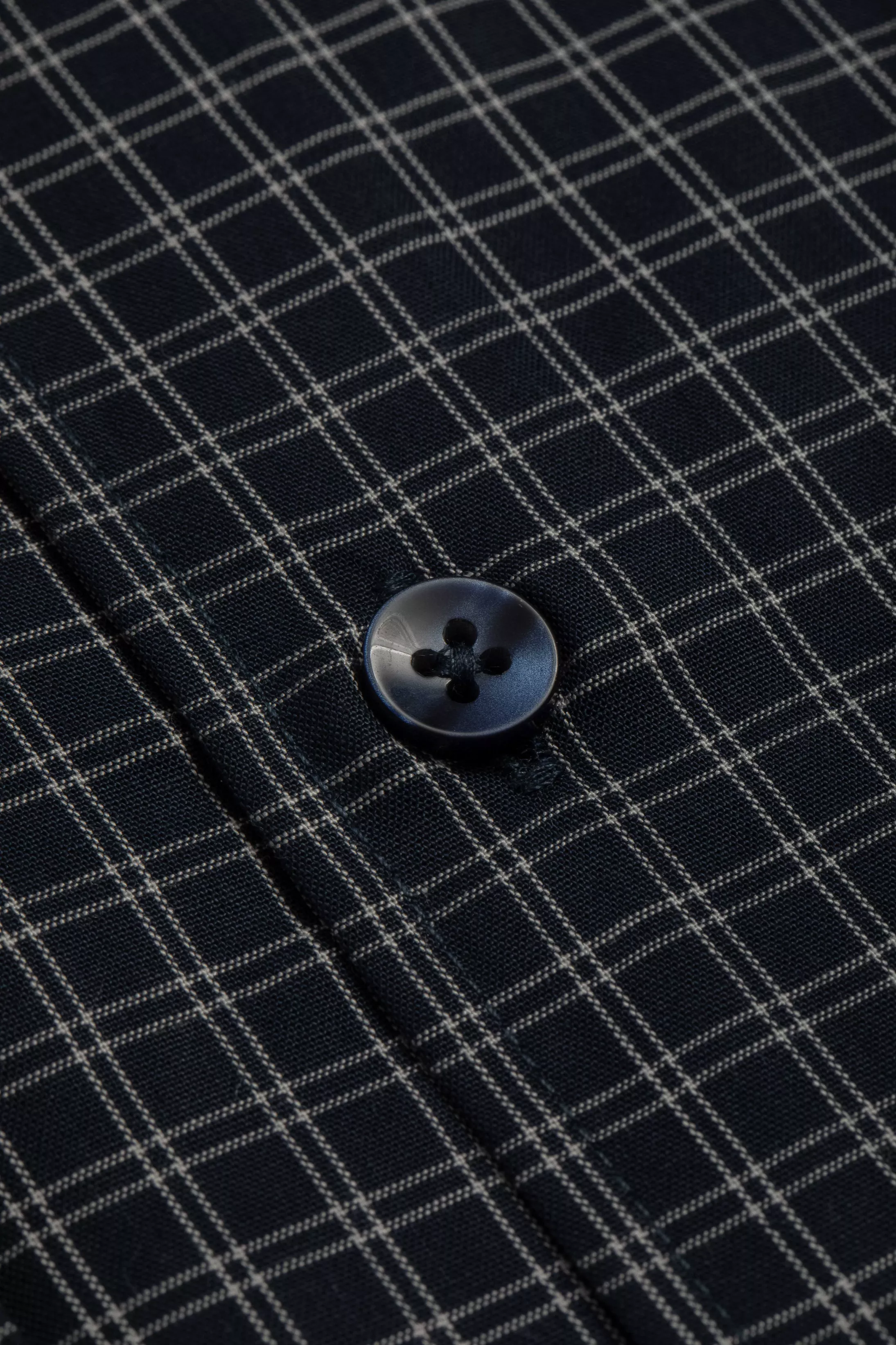 Camisa Manga Longa Slim fit Quadriculado Marinho