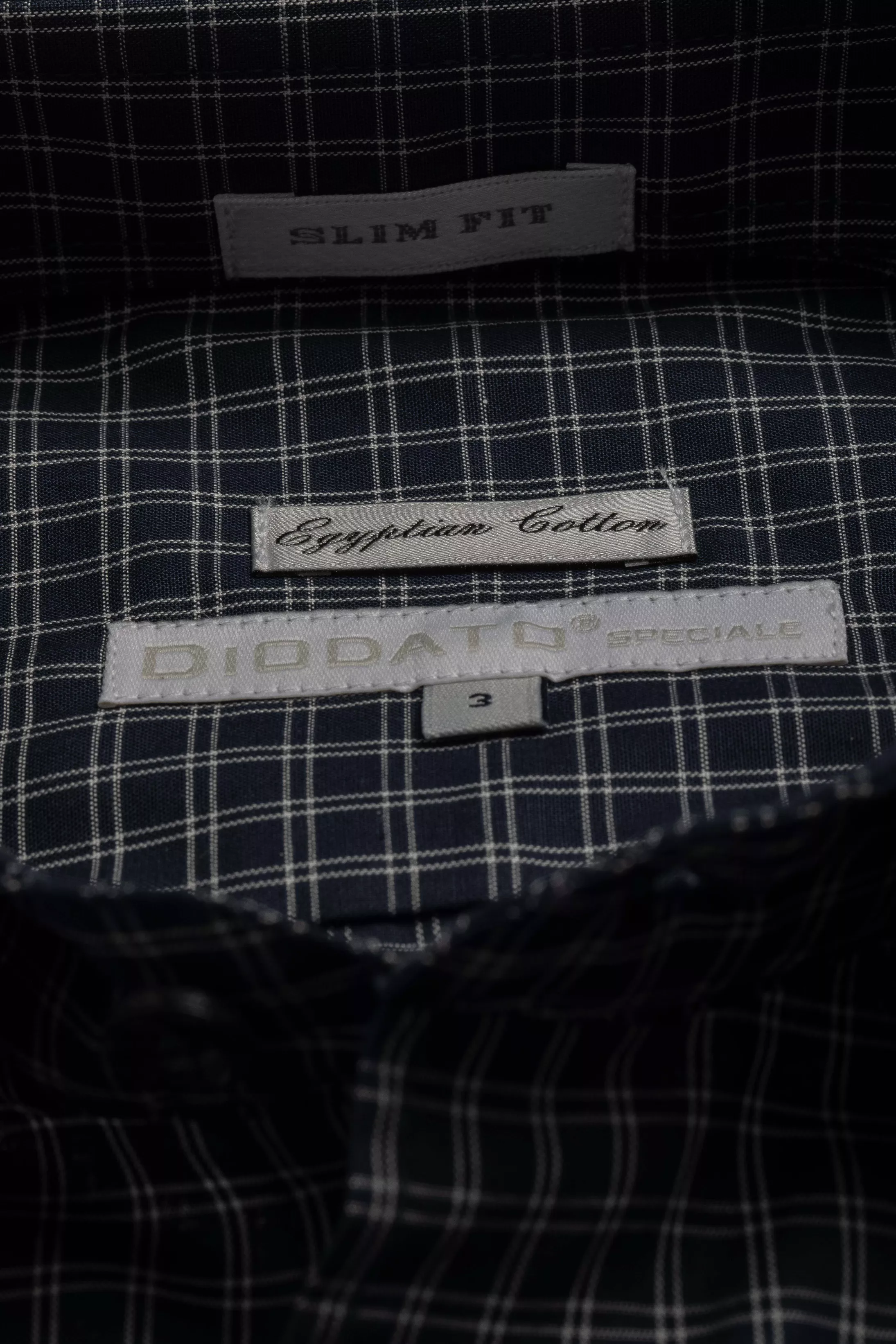 Camisa Manga Longa Slim fit Quadriculado Marinho