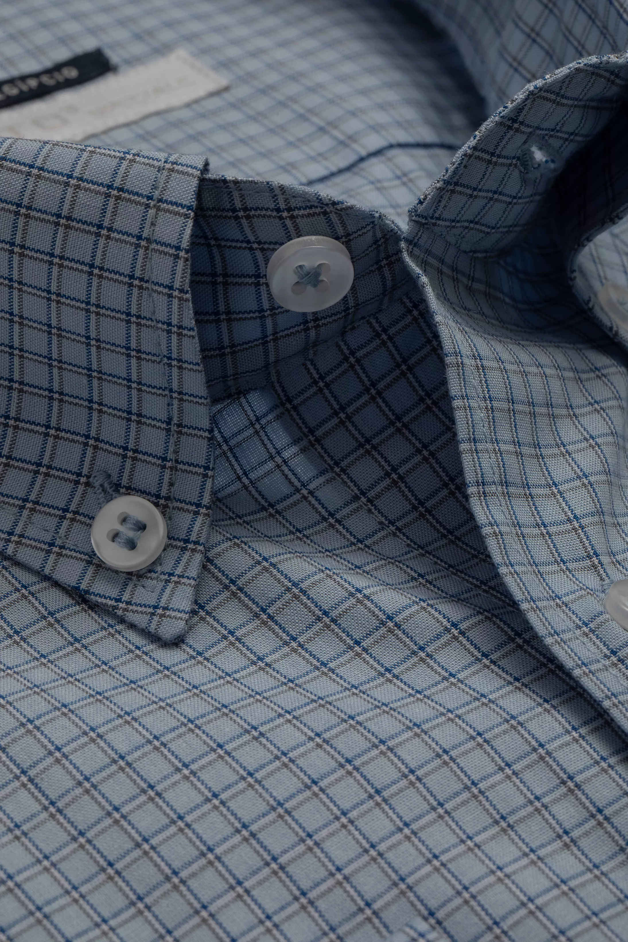 Camisa Manga Longa Regular Quadriculado Azul - Diodato Alfaiataria