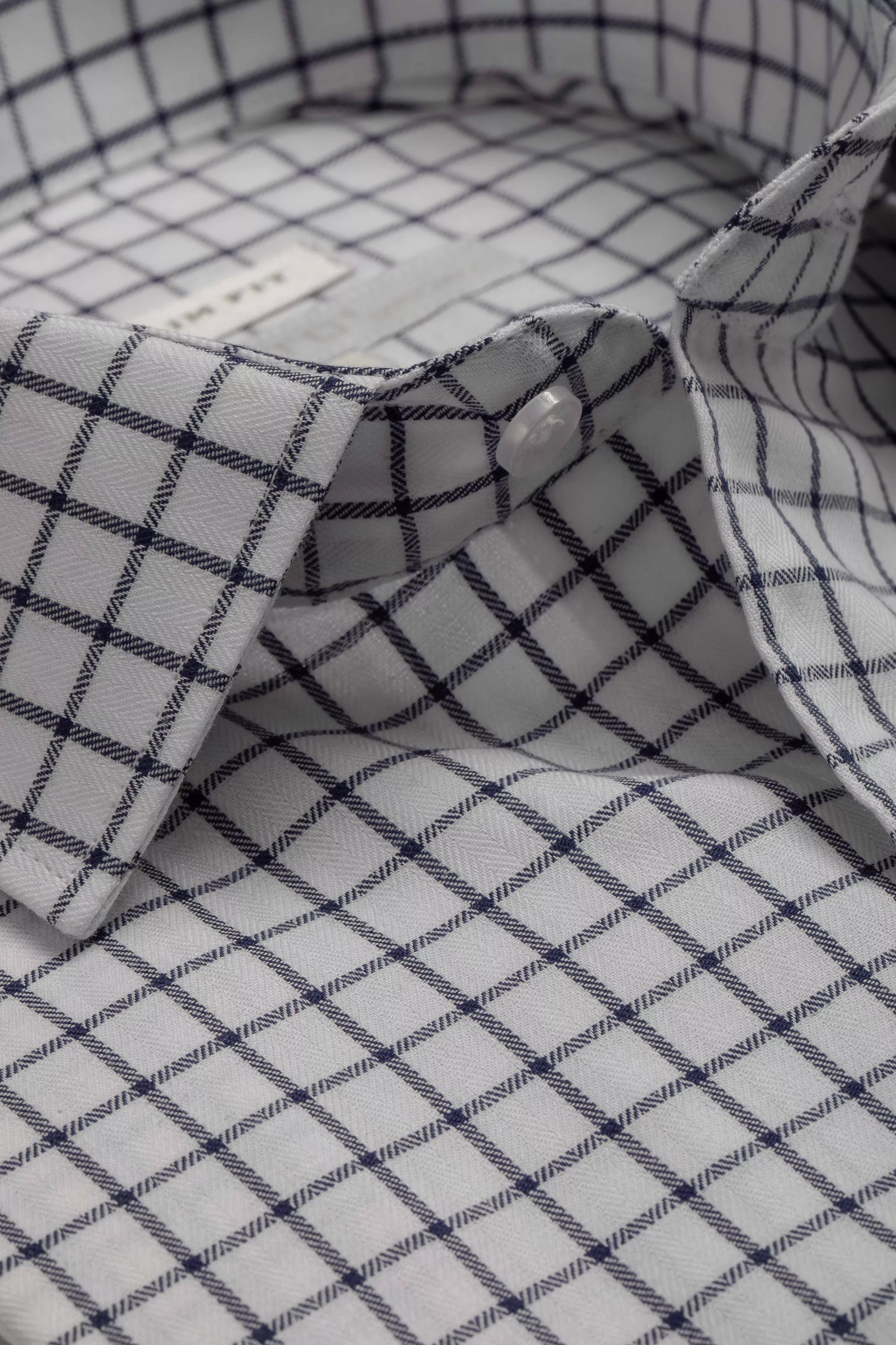 Camisa Manga Longa Slim fit Quadriculdo Marinho - Diodato Alfaiataria