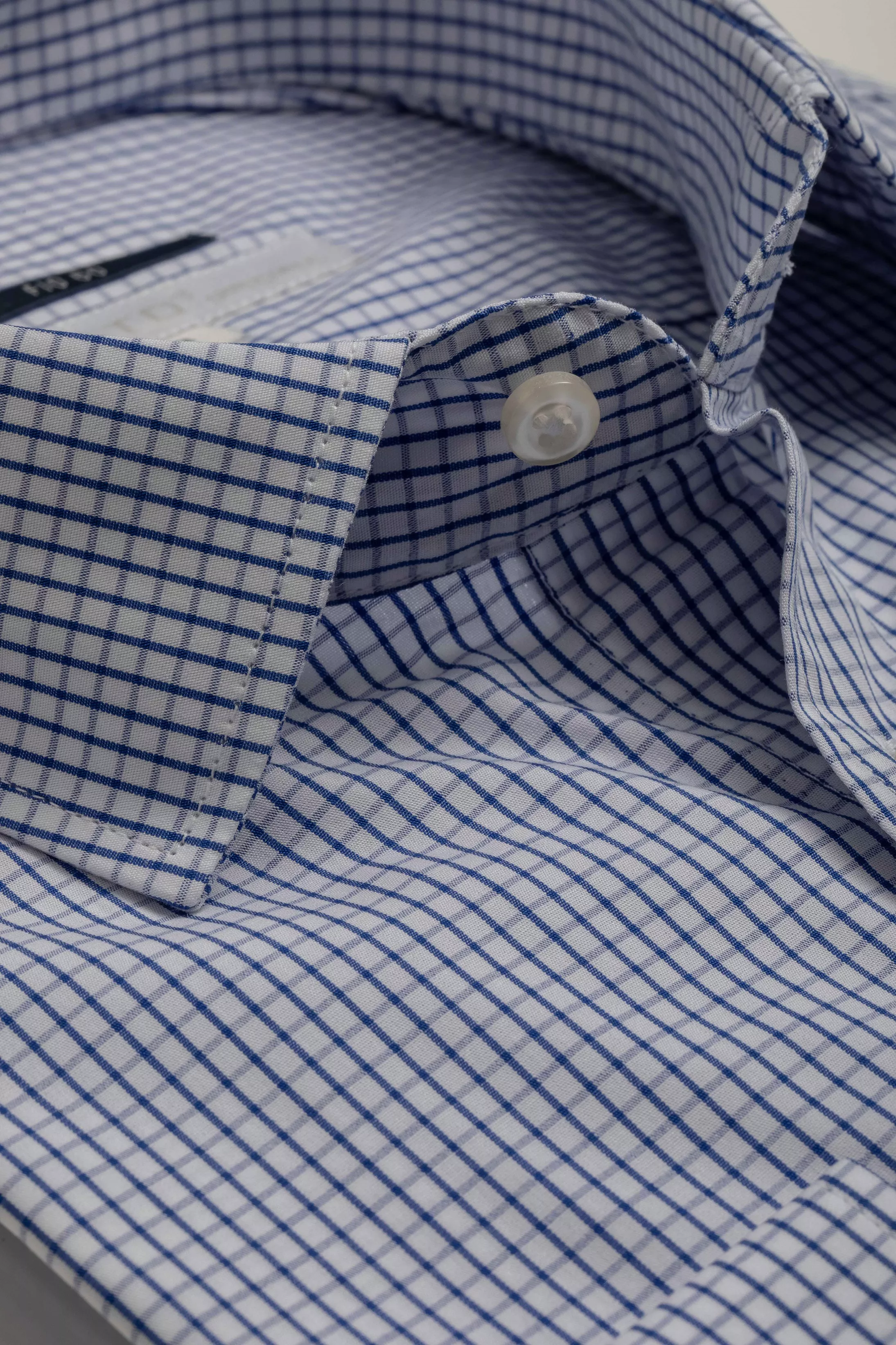 Camisa Manga Longa Slim fit Quadriculdo Marinho - Diodato Alfaiataria