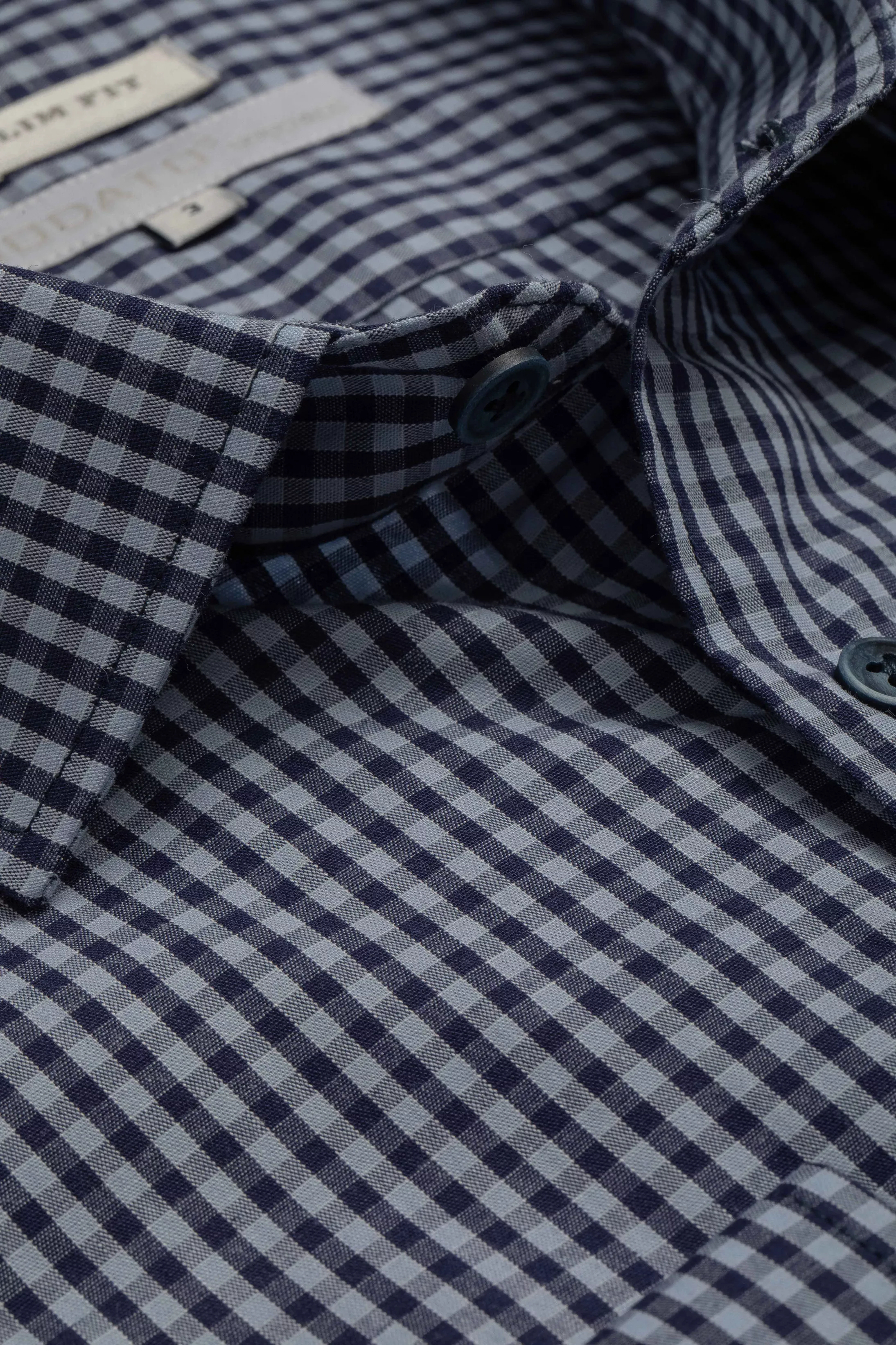 Camisa Manga Longa Slim fit Quadriculada Marinho - Diodato Alfaiataria