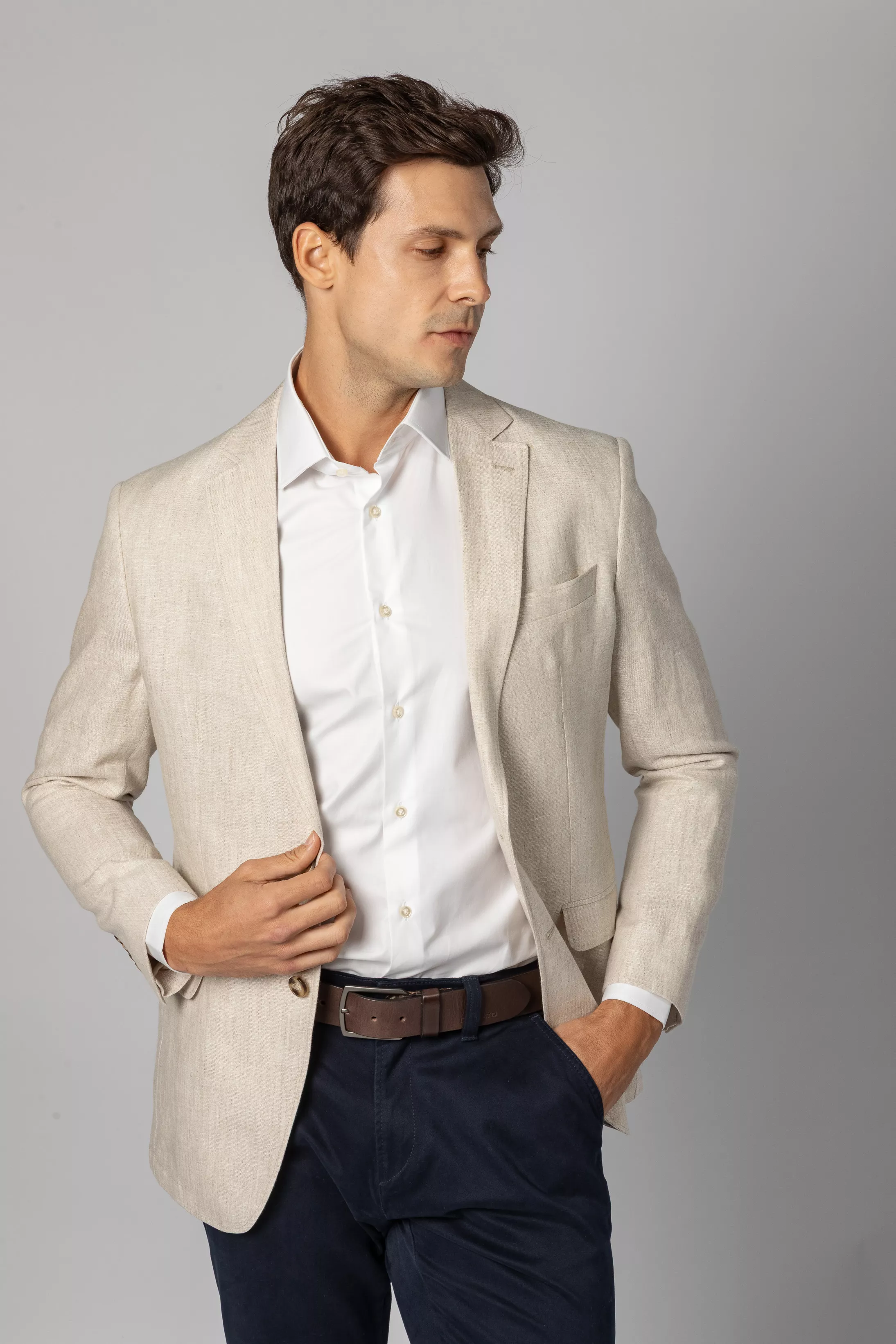 Blazer Slim Linho Areia - Diodato Alfaiataria