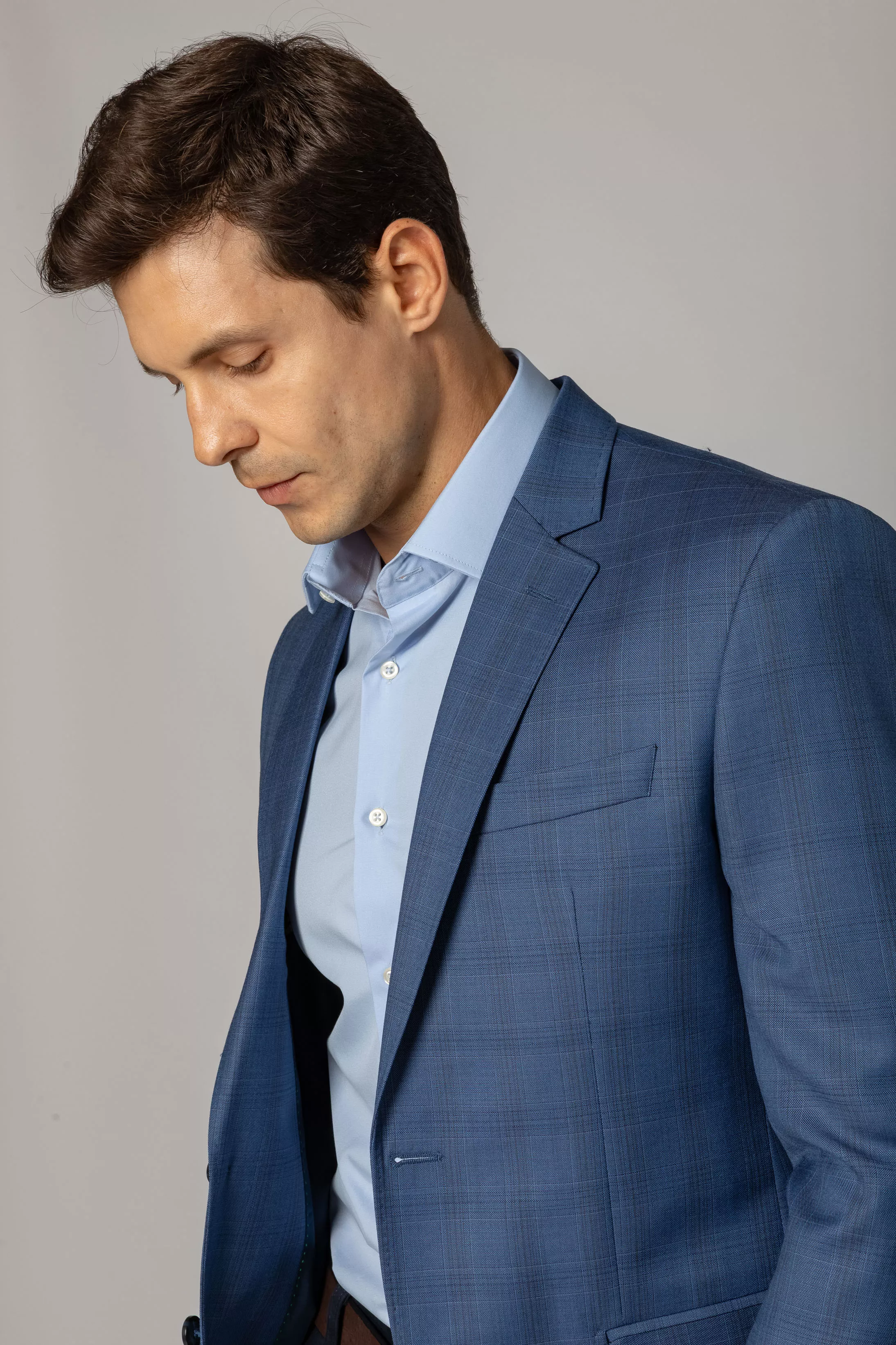 Blazer Slim Super 120 Window Pane Azul Claro