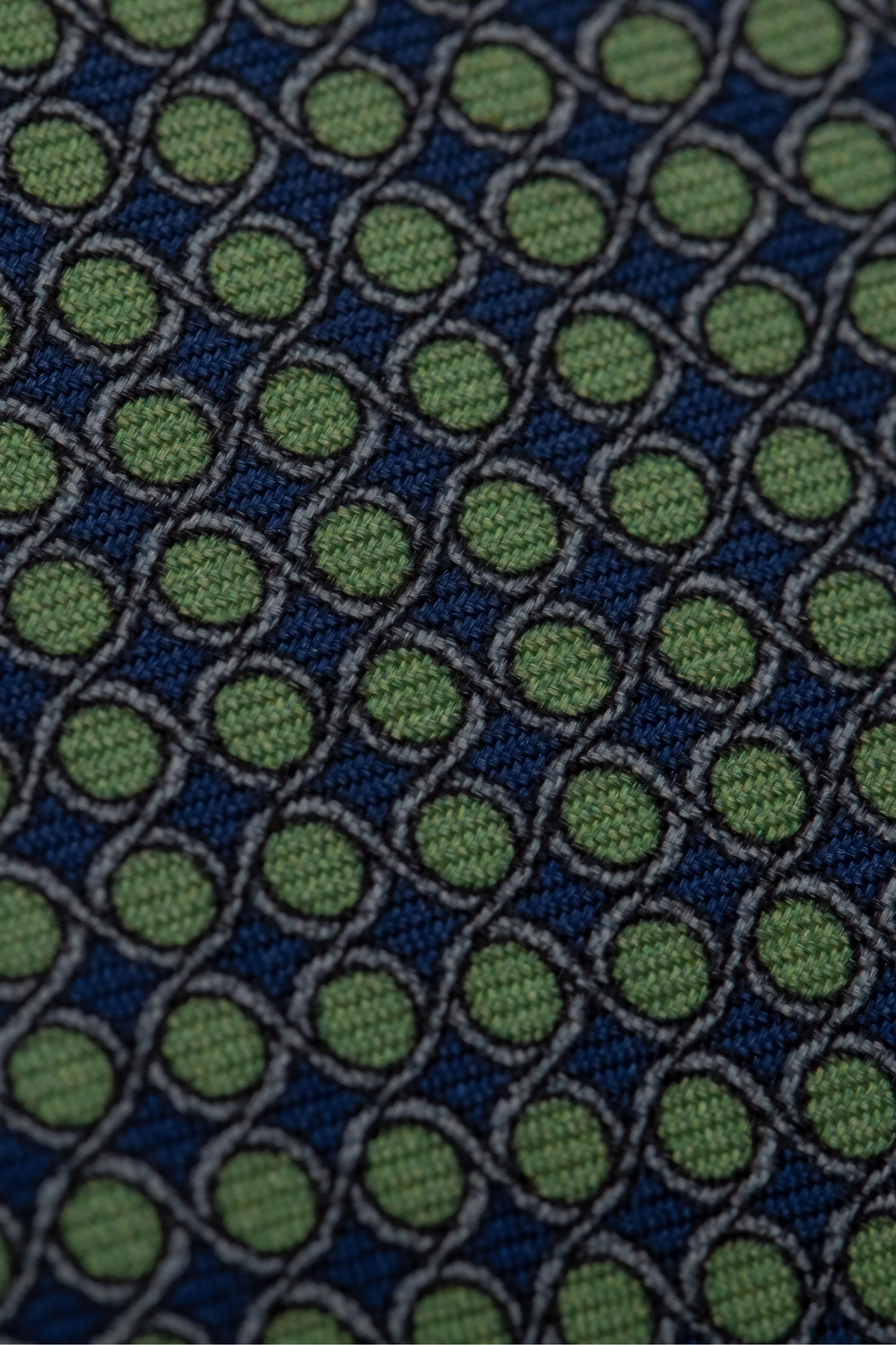 Gravata Seda Italiana Micro desenho Verde