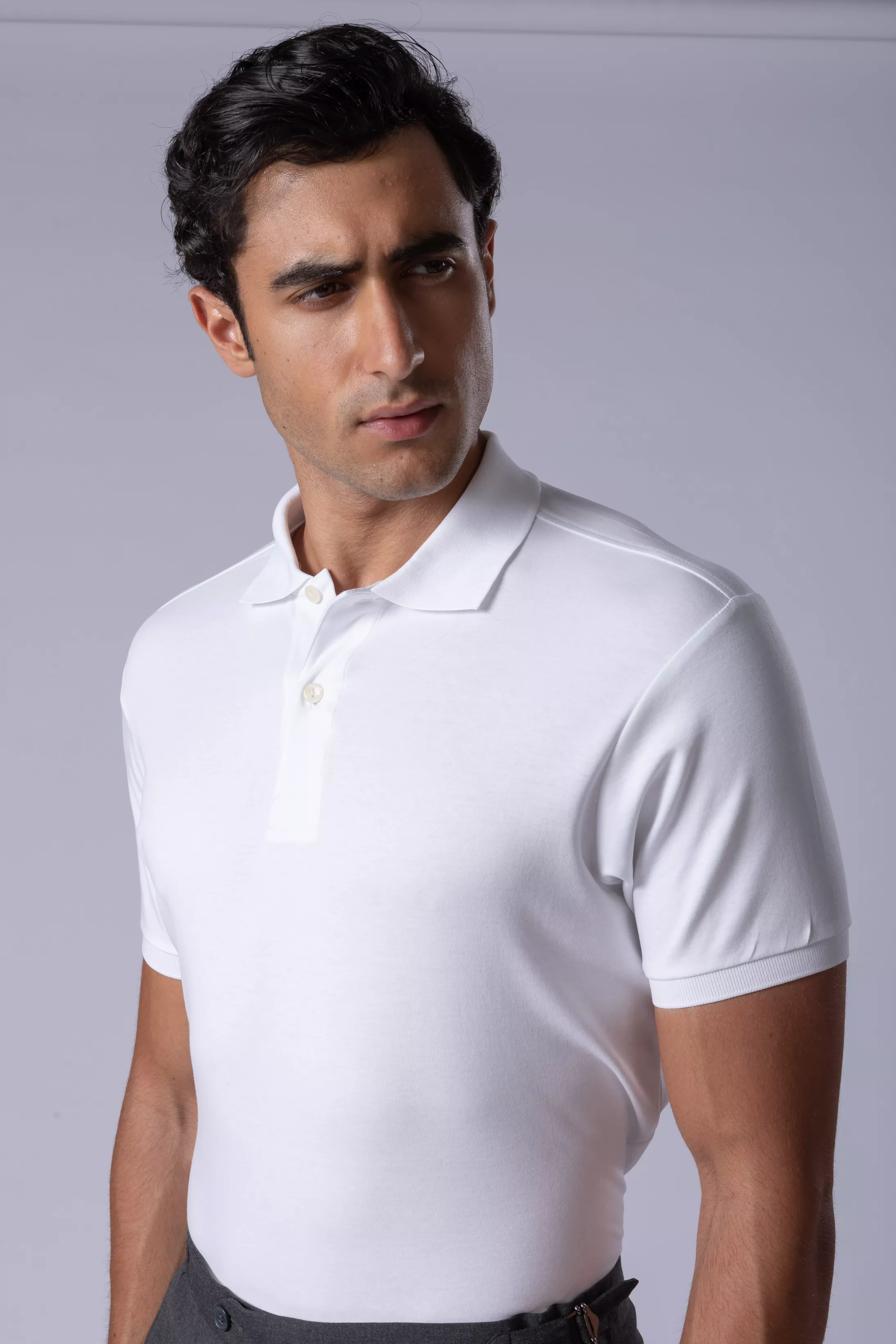Camisa Polo Malha Peruana branco