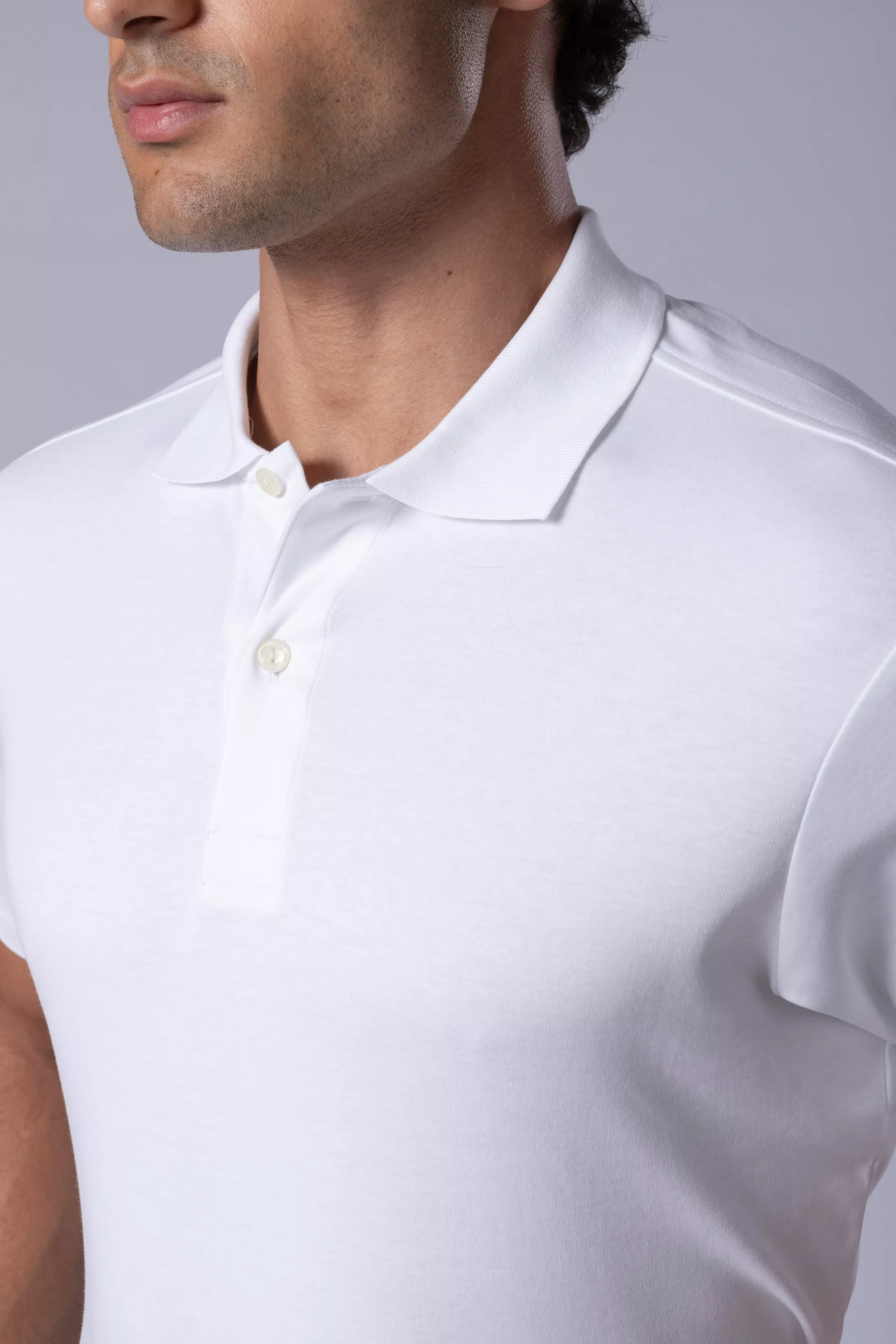 Camisa Polo Malha Peruana branco