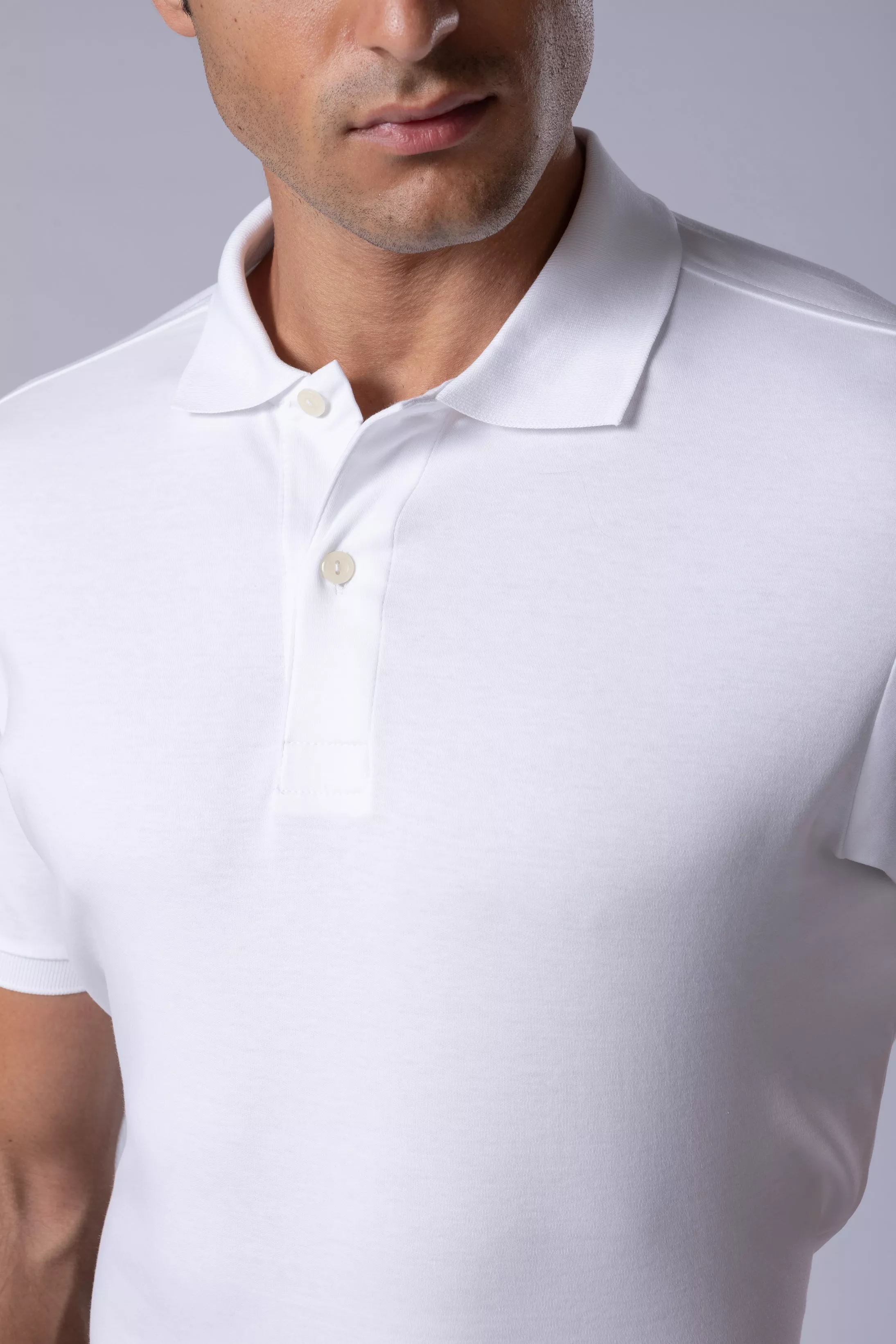 Camisa Polo Malha Peruana branco