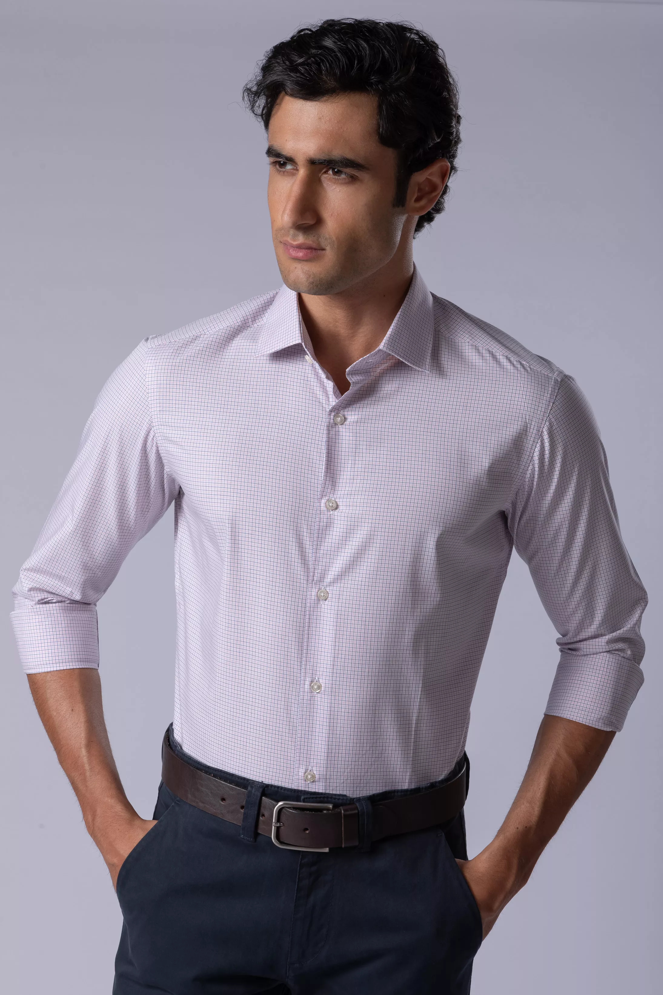 Camisa Manga Longa Slim fit Rosa - Diodato Alfaiataria