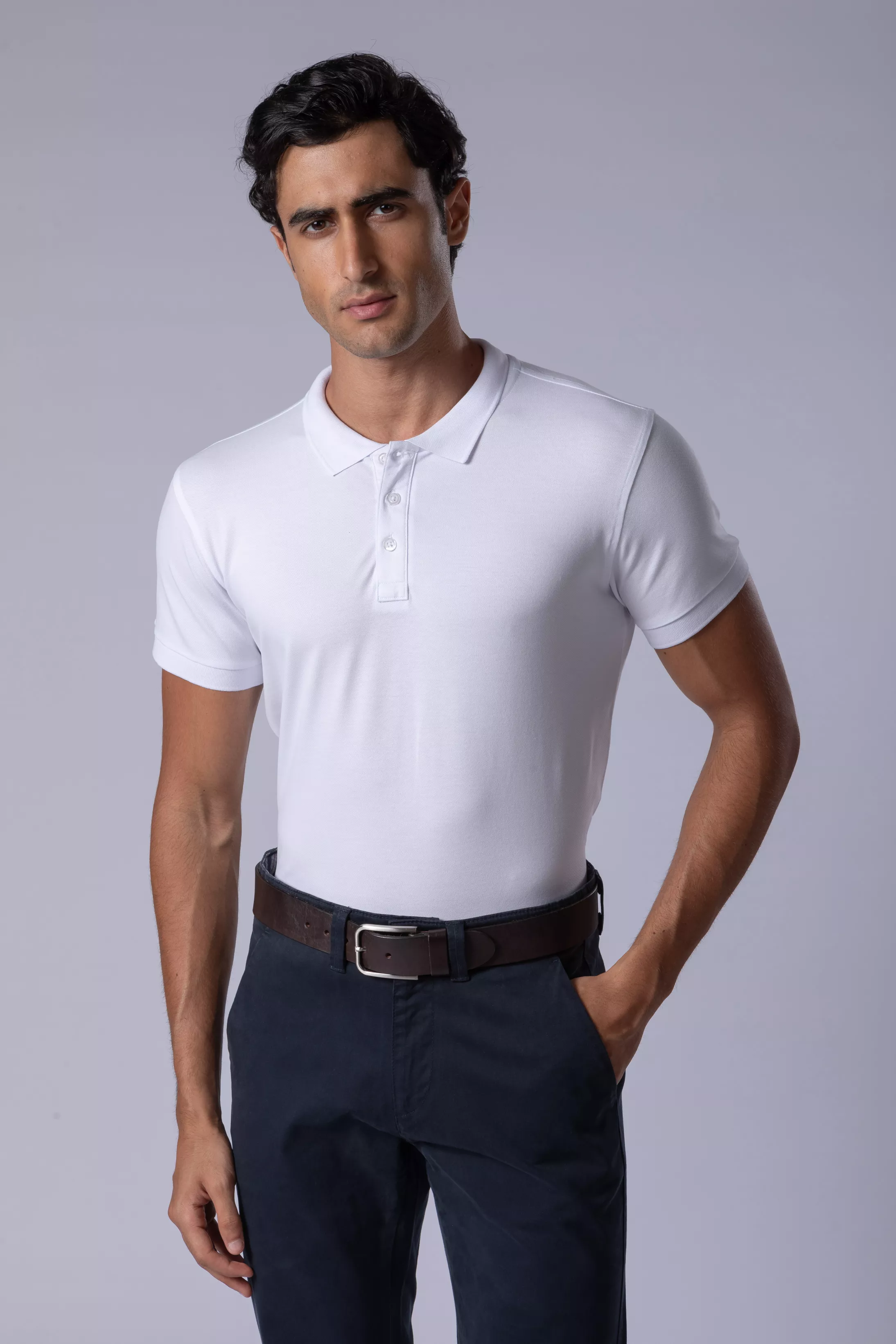 Camisa Polo Piquet Pimma Cotton Branca - Diodato Alfaiataria