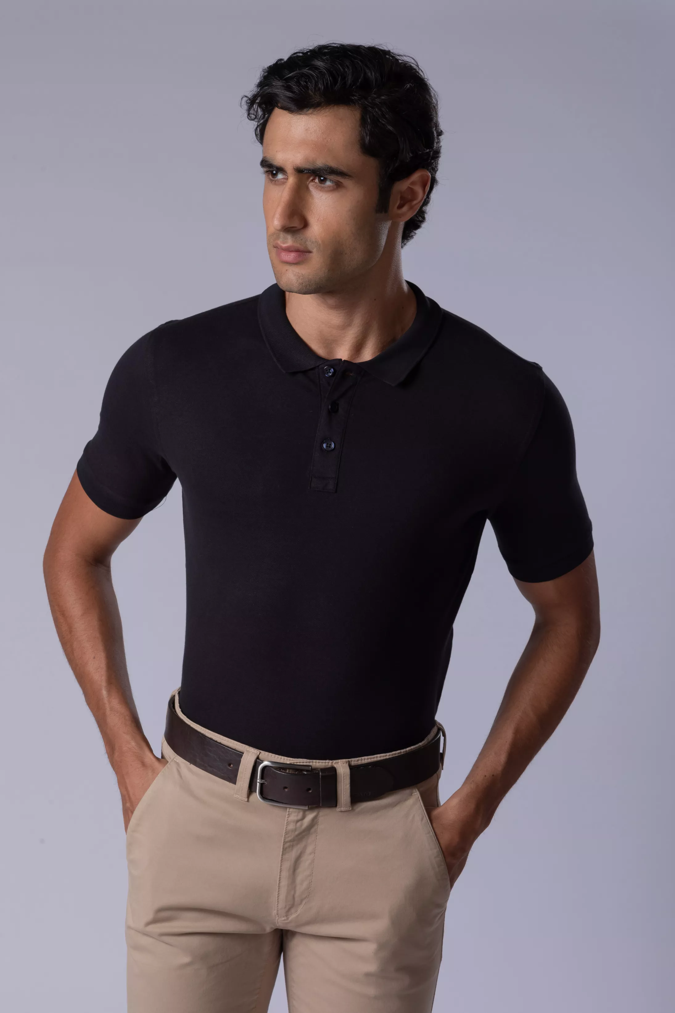 Camisa Polo Piquet Pimma Cotton Preto - Diodato Alfaiataria