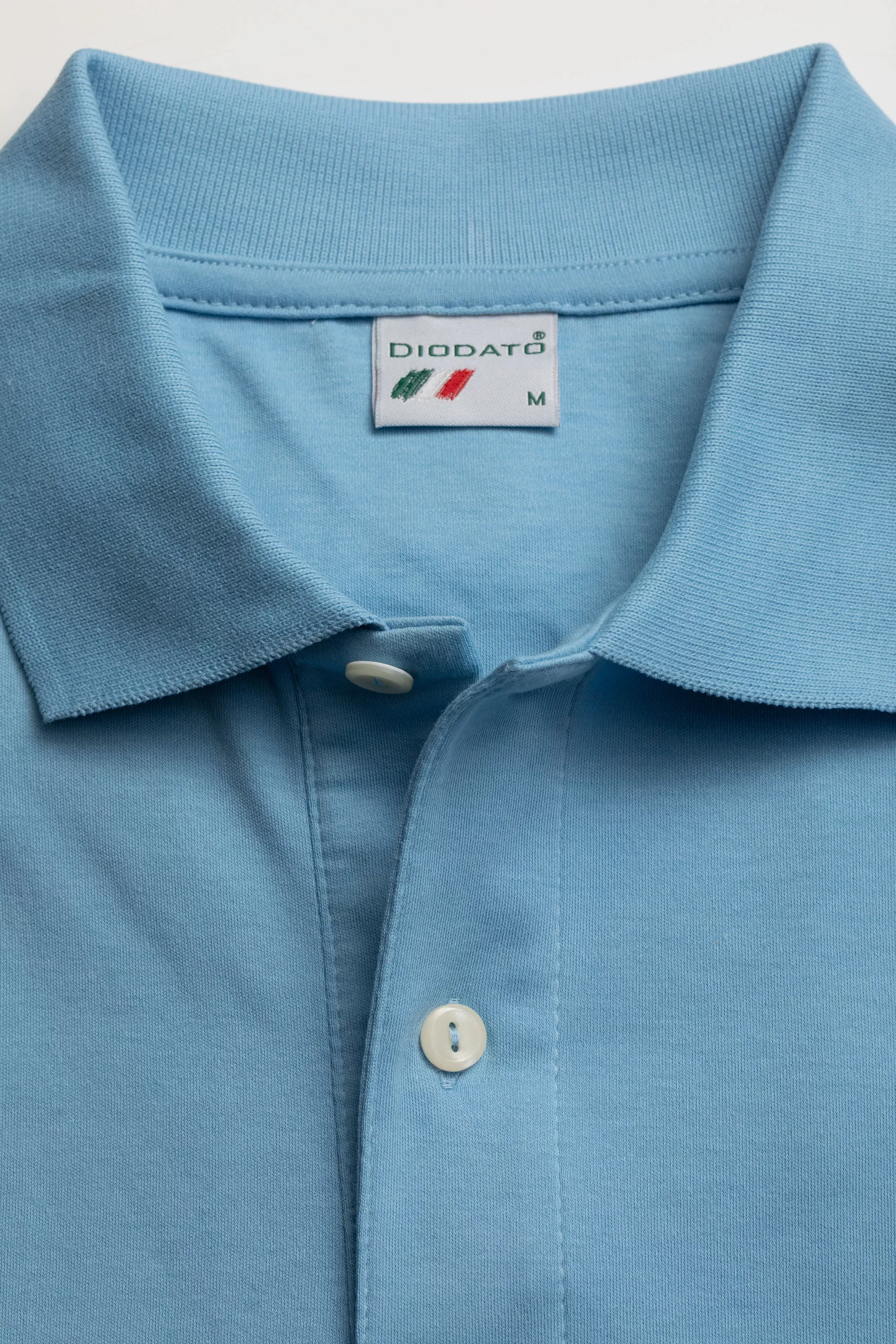 Camisa Polo Malha Peruana azul - Diodato Alfaiataria