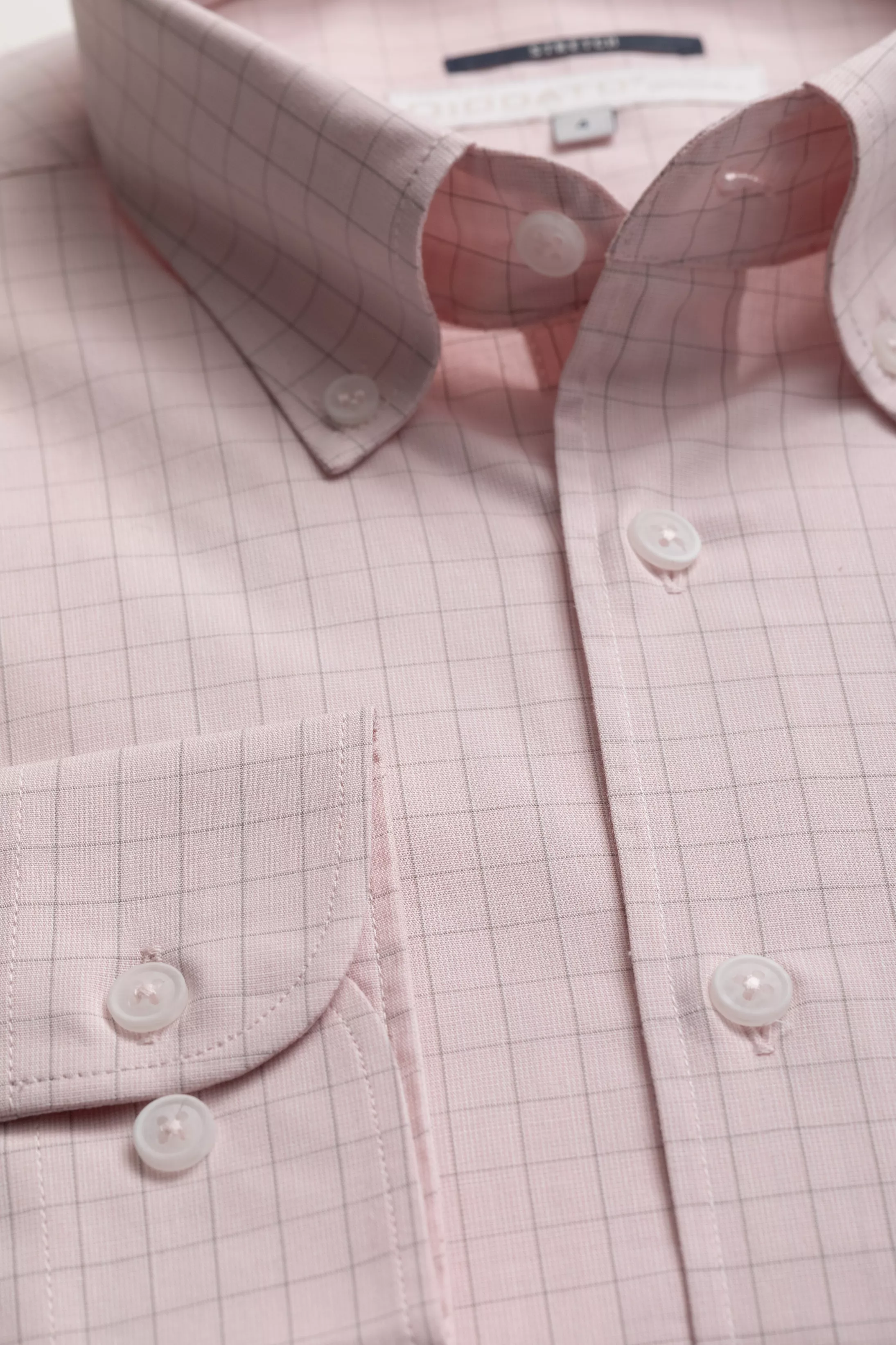 Camisa Manga Longa Regular Quadriculado rosa - Diodato Alfaiataria