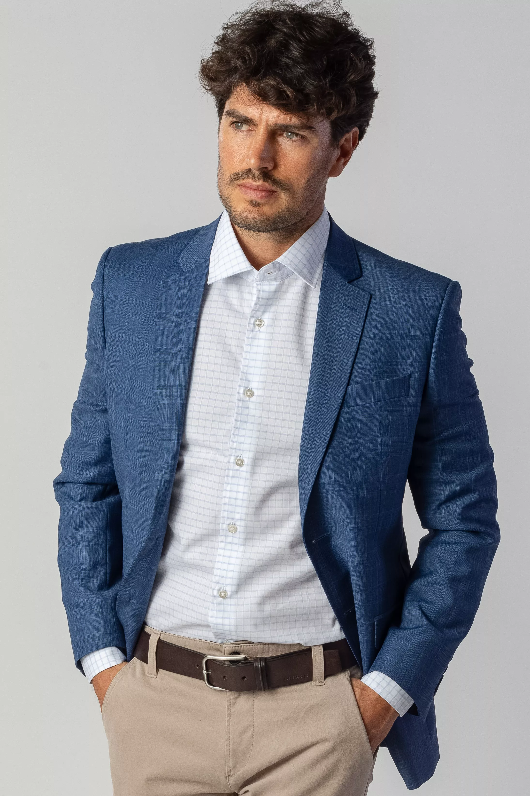 Blazer Slim Super 120 Window Pane Marinho - Diodato Alfaiataria