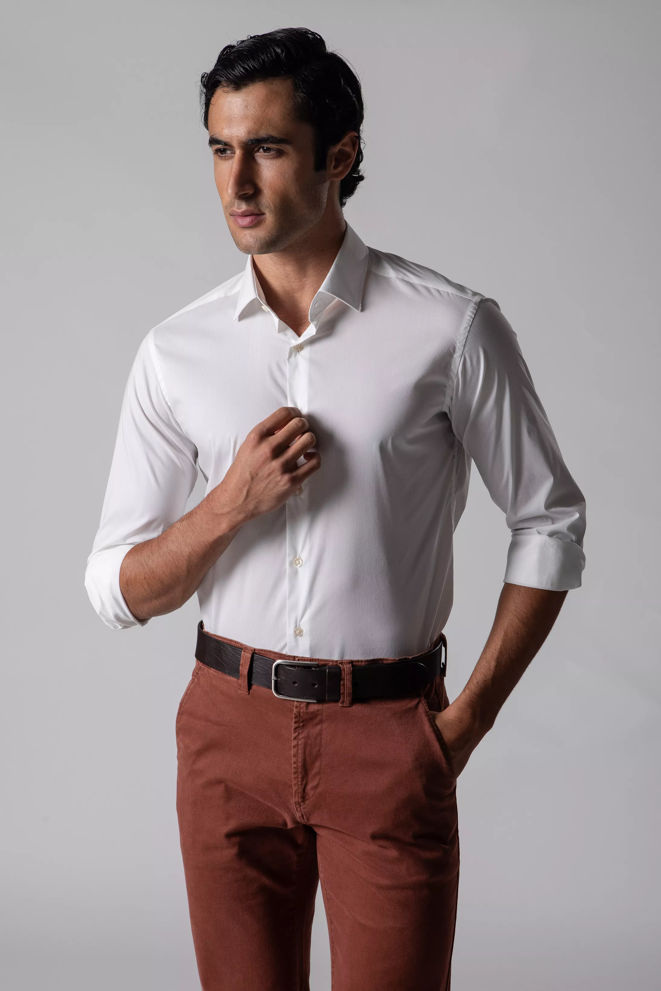 Camisa Manga Longa Slim fit Branca - Diodato Alfaiataria