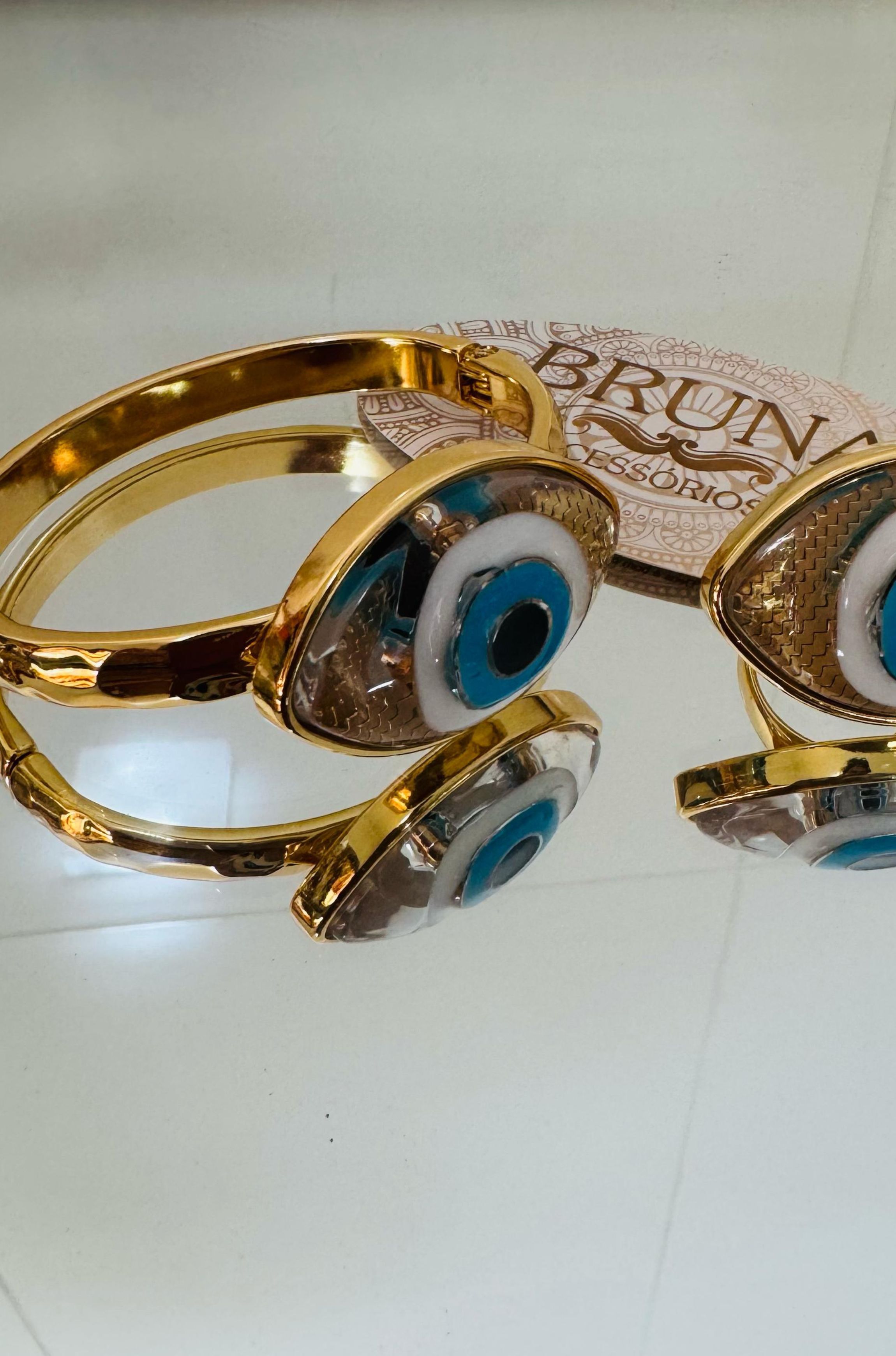 Pulseira + Anel de Olho Grego Furtacor - Bruna Acessórios