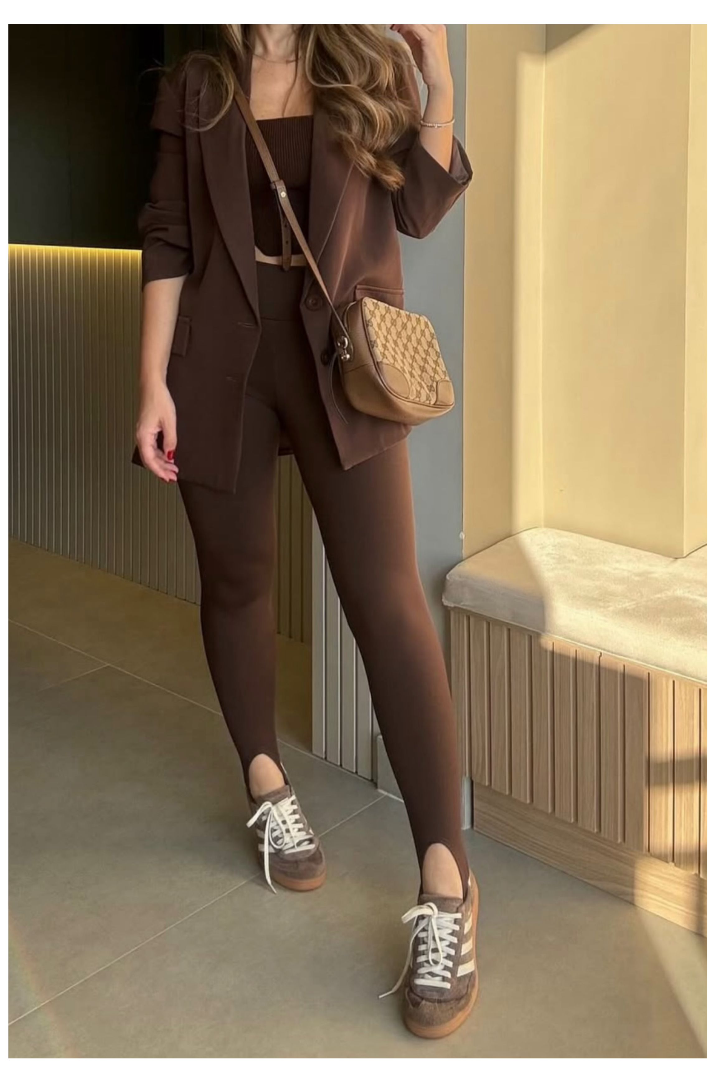 Legging de pezinho marrom - Bruna Acessórios