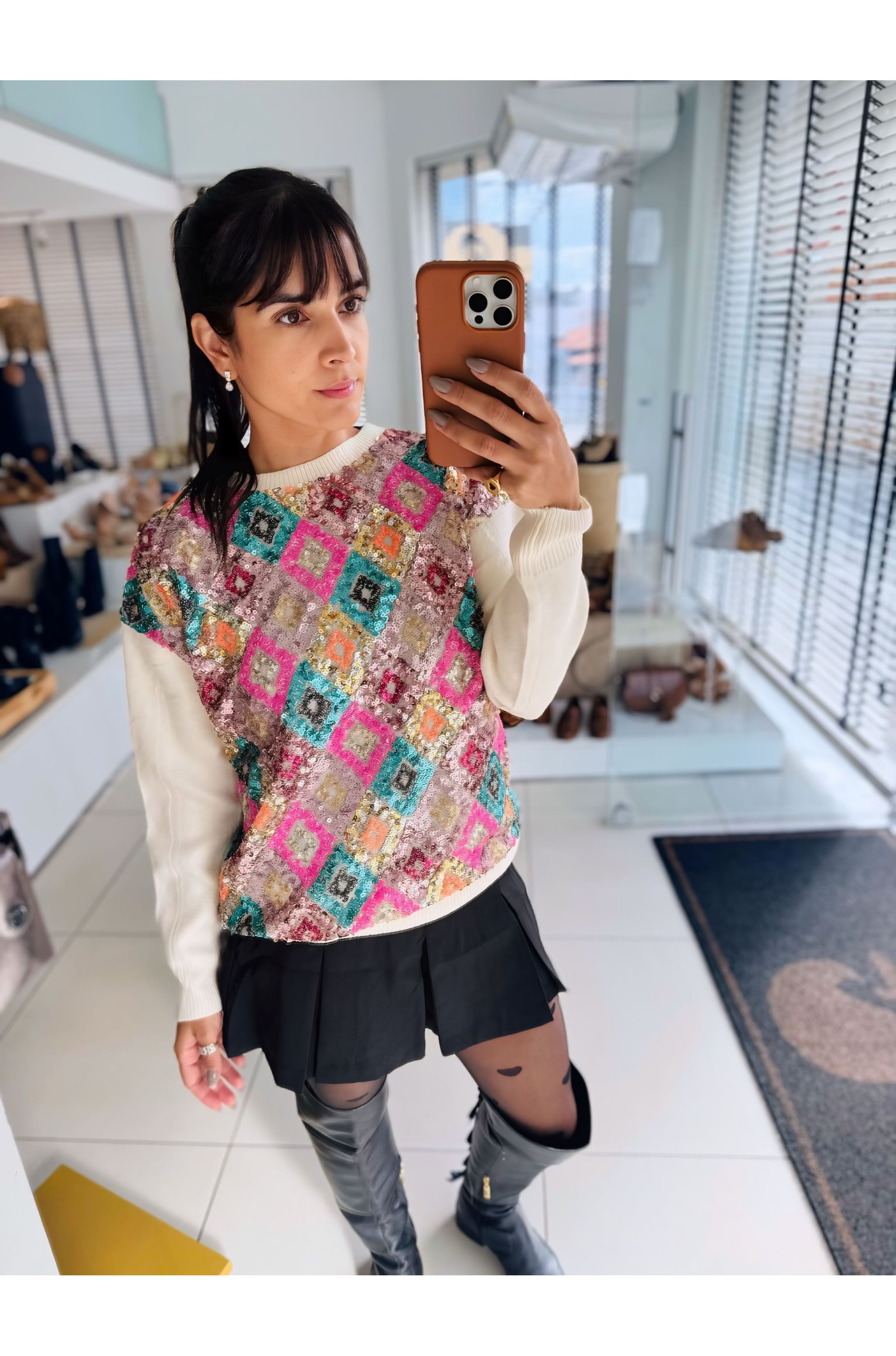 Tricô Celina off white - Bruna Acessórios