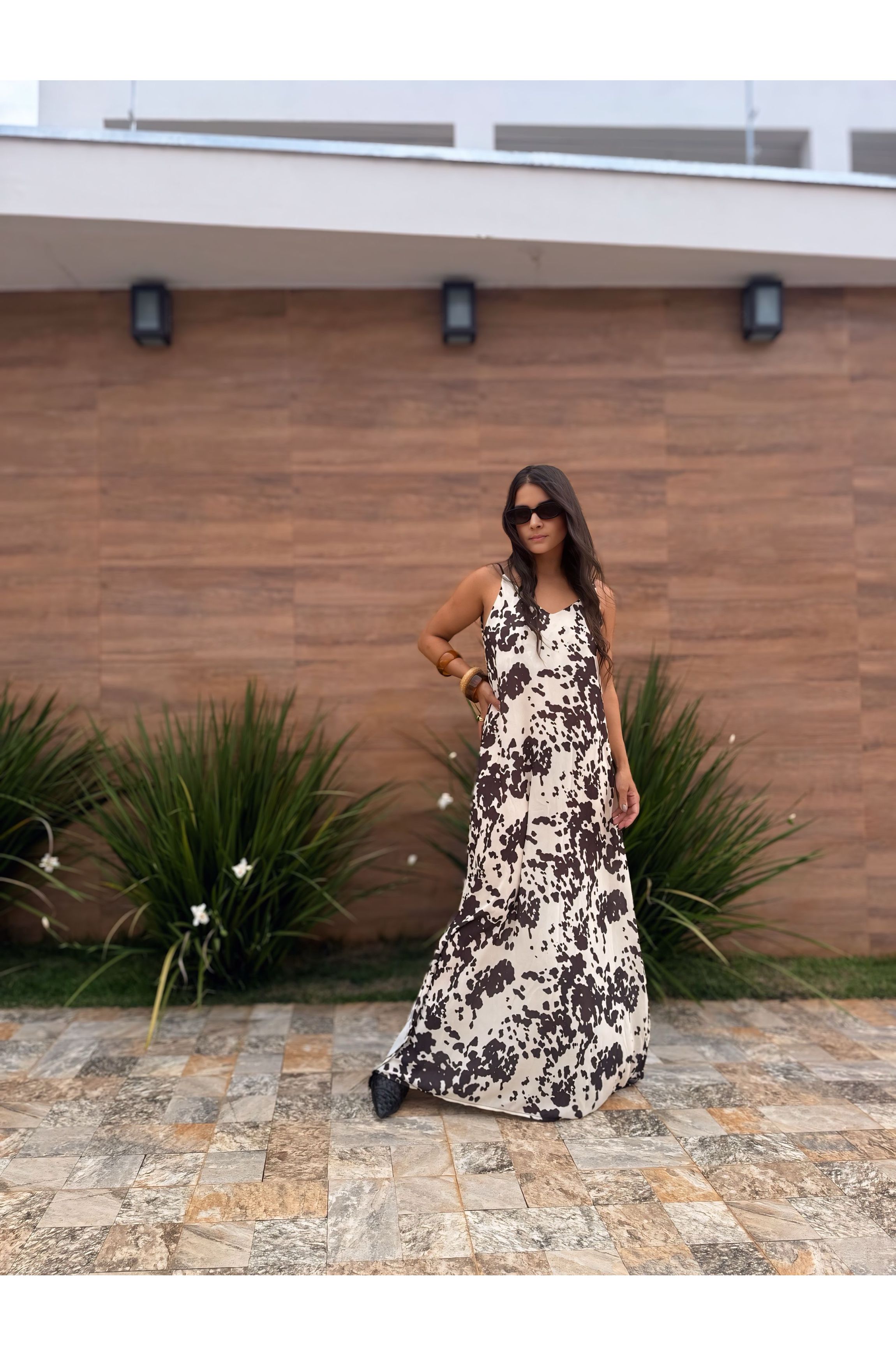 vestido cow print - Bruna Acessórios