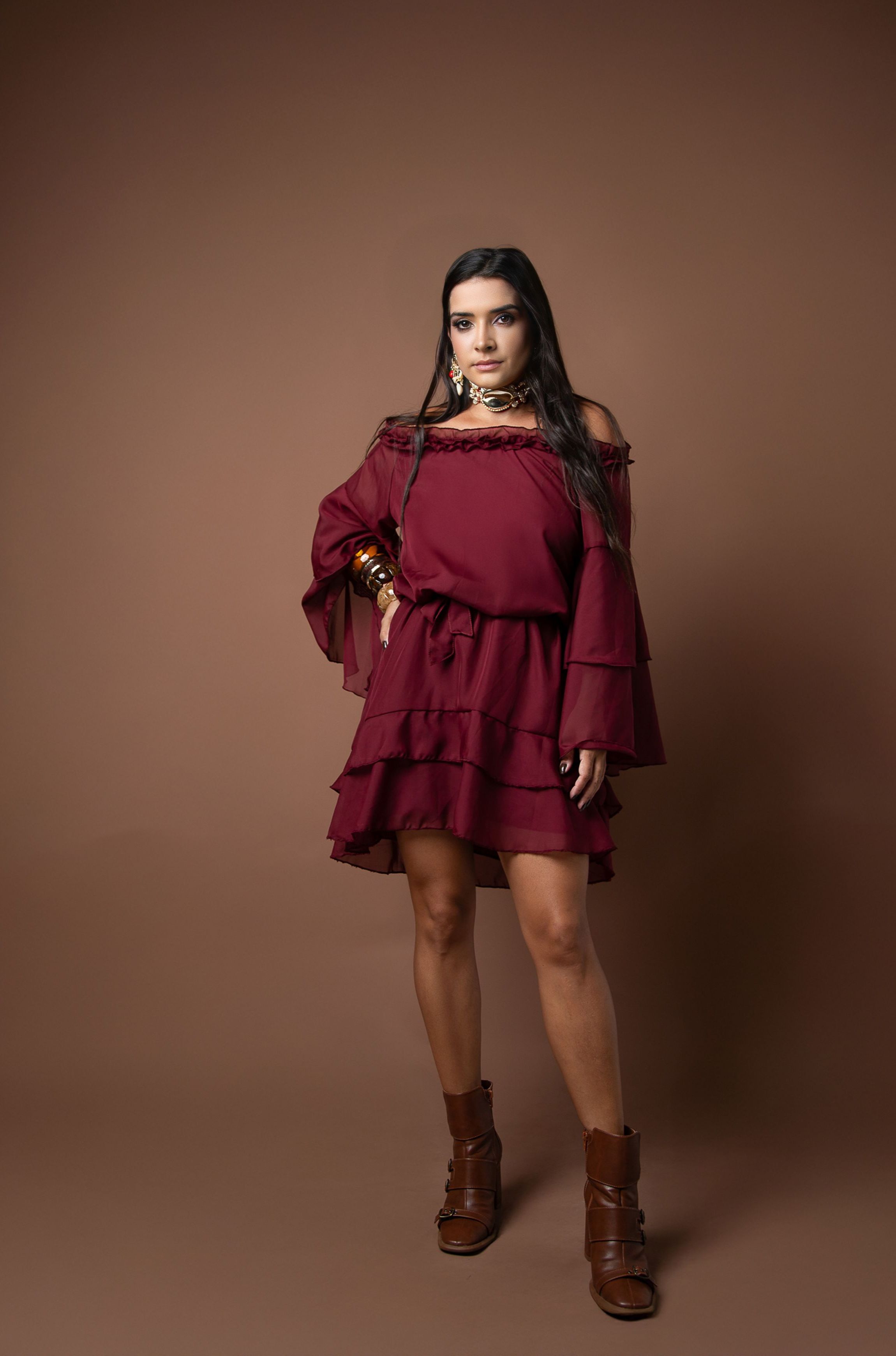 Vestido Bebella Marsala - Bruna Acessórios