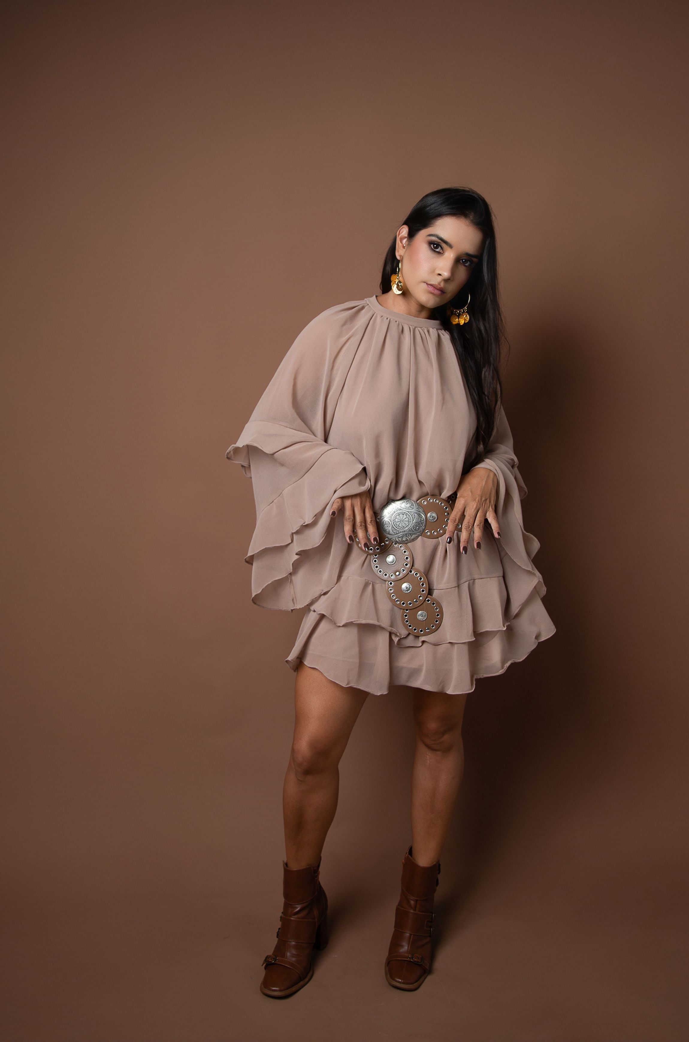 Vestido Thassia Nude - Bruna Acessórios