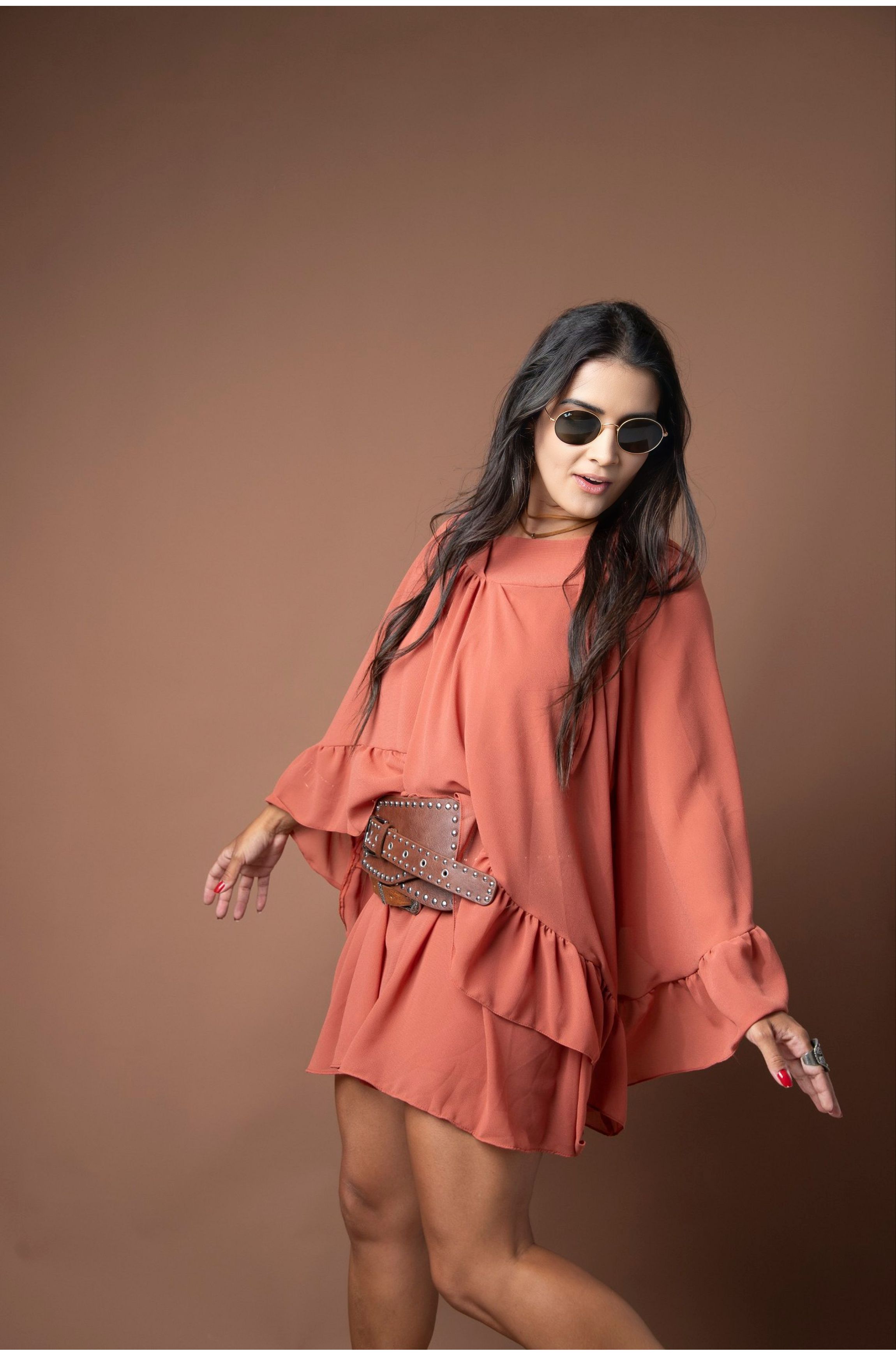 Vestido Nadine Coral - Bruna Acessórios