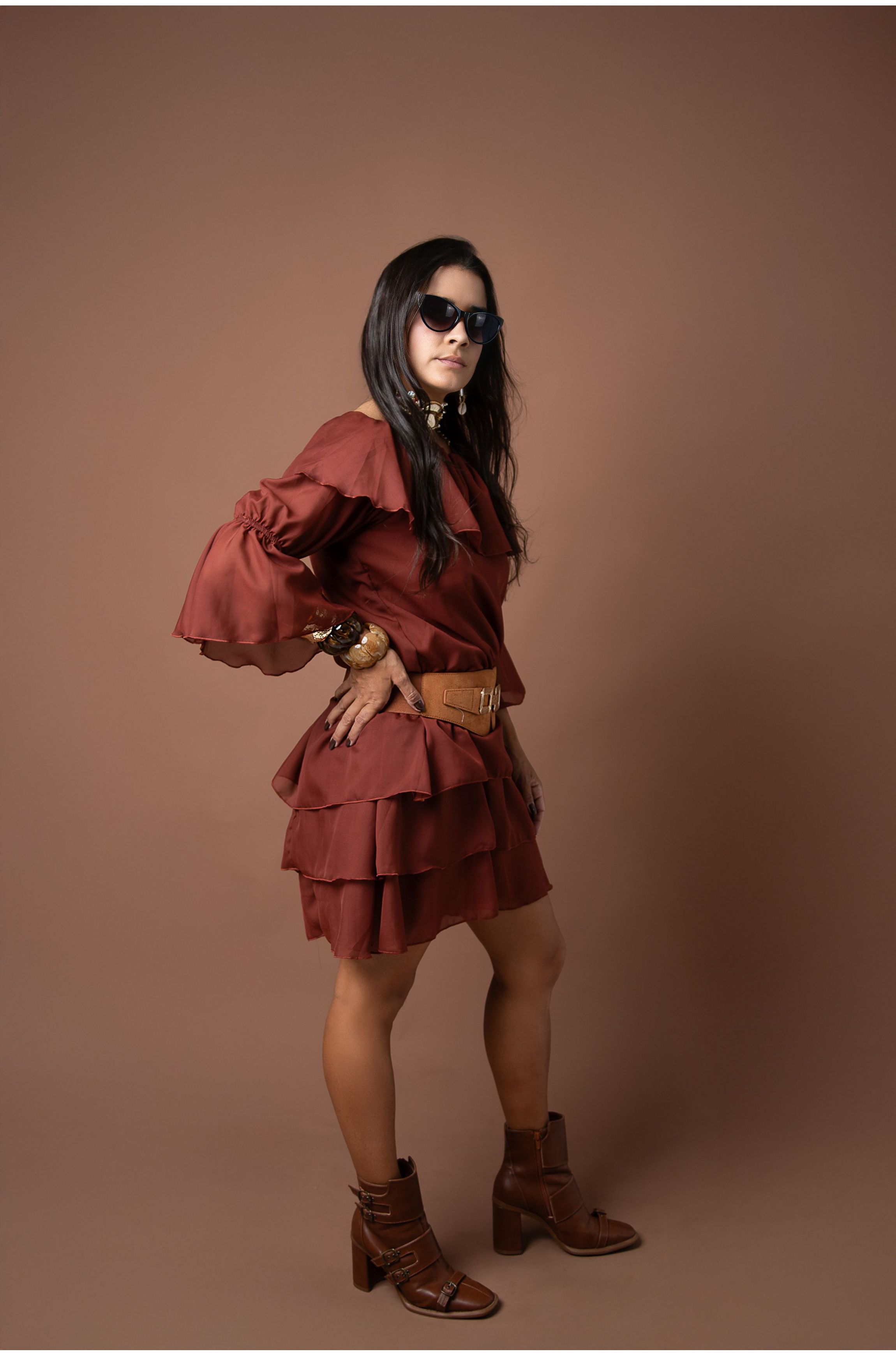 Vestido Debora Terracota - Bruna Acessórios