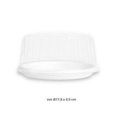 F35TA Alta Branca Bolo 15cm Isopor c/Tampa Pet c/1... - PÉ DE MOLEQUE