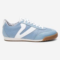 Tênis Feminino Couro Legítimo Naomi Azul Casual Vittal Clássico Retrô