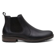 Botina Masculina em Couro Legítimo Crazy Preto