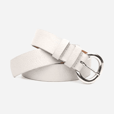 Cinto Feminino Vittal Gabi Couro OffWhite Fivela de Pino