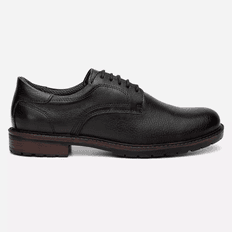 Sapatênis Masculino Oxford Couro Legítimo Preto 