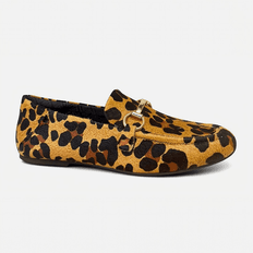 Mocassim Feminino Vittal Aurora em Couro Legítimo Animal Print com Fivela Dourada