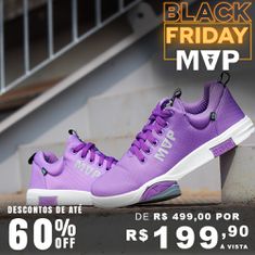 Tênis Confortável de Treino Rhino X Tech III - Purple White