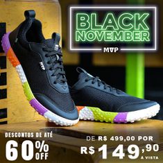 Tênis MVP Barefoot - Preto Aquarela