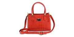 Bolsa Pasta Couro Legitimo Coral Croco Oliver Mour