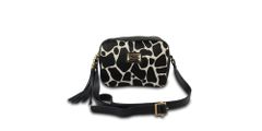 Bolsa Transversal Couro Legitimo Animal Print Girafa