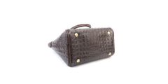 Bolsa Clássica Couro Legitimo Café Croco Oliver Mour