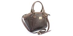 Bolsa Clássica Couro Legitimo Café Croco Oliver Mour