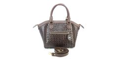 Bolsa Clássica Couro Legitimo Café Croco Oliver Mour